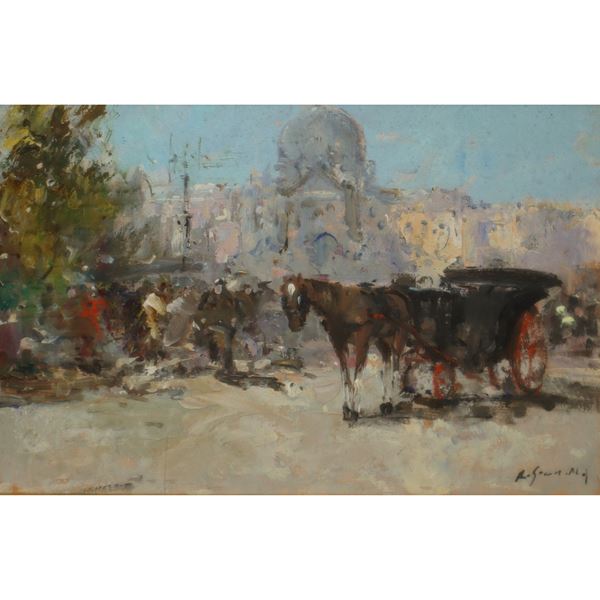 Maria Rita  Gravina - Horse carriage with horse