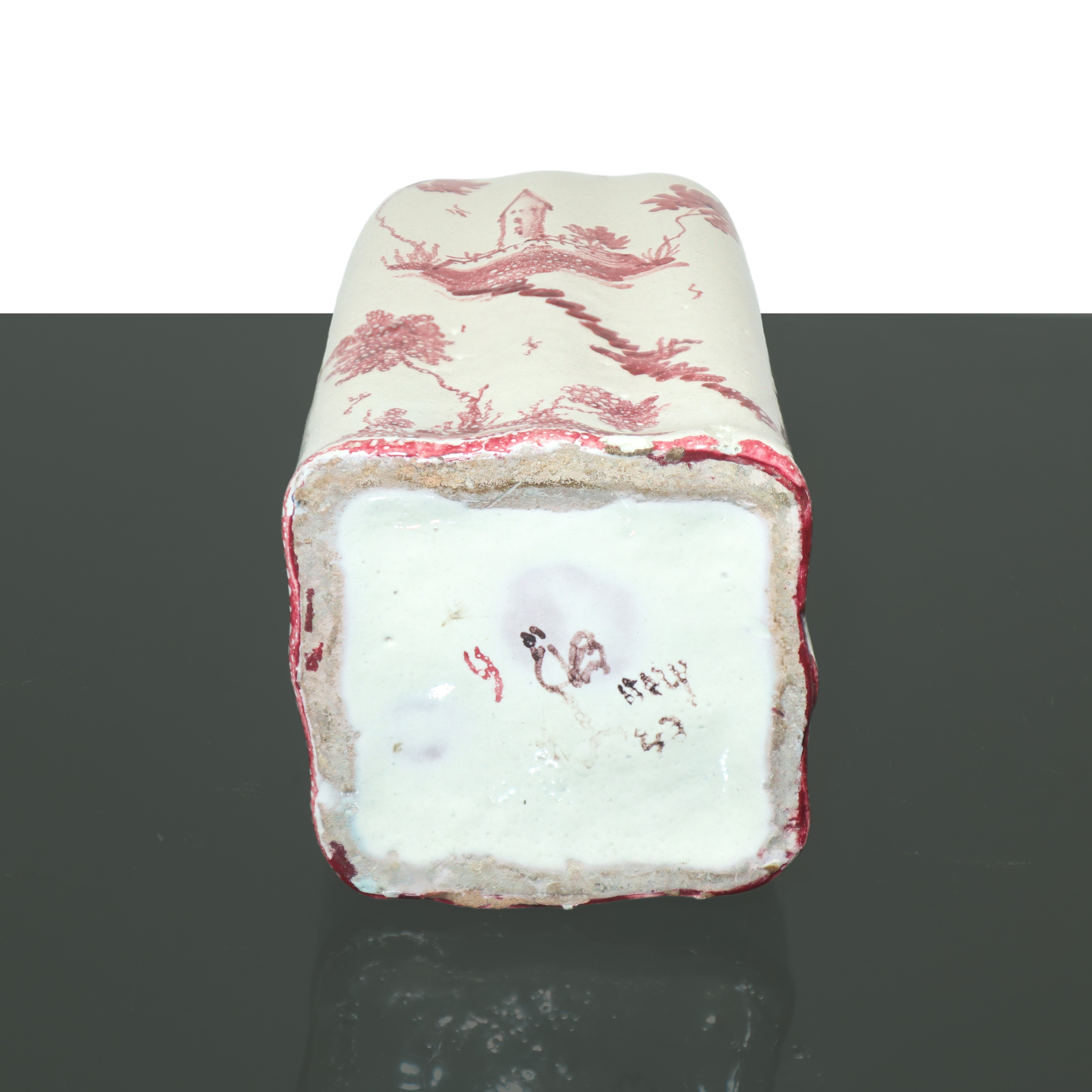 Castelli Arte Ceramica - Coppia di Bottiglie in Maiolica Bianca con Castello e Motivi Floreali Ro...