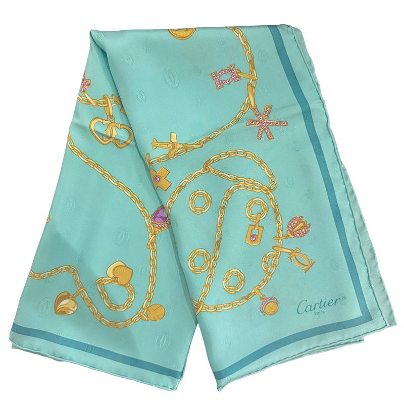 Cartier - Foulard in Seta Azzurro