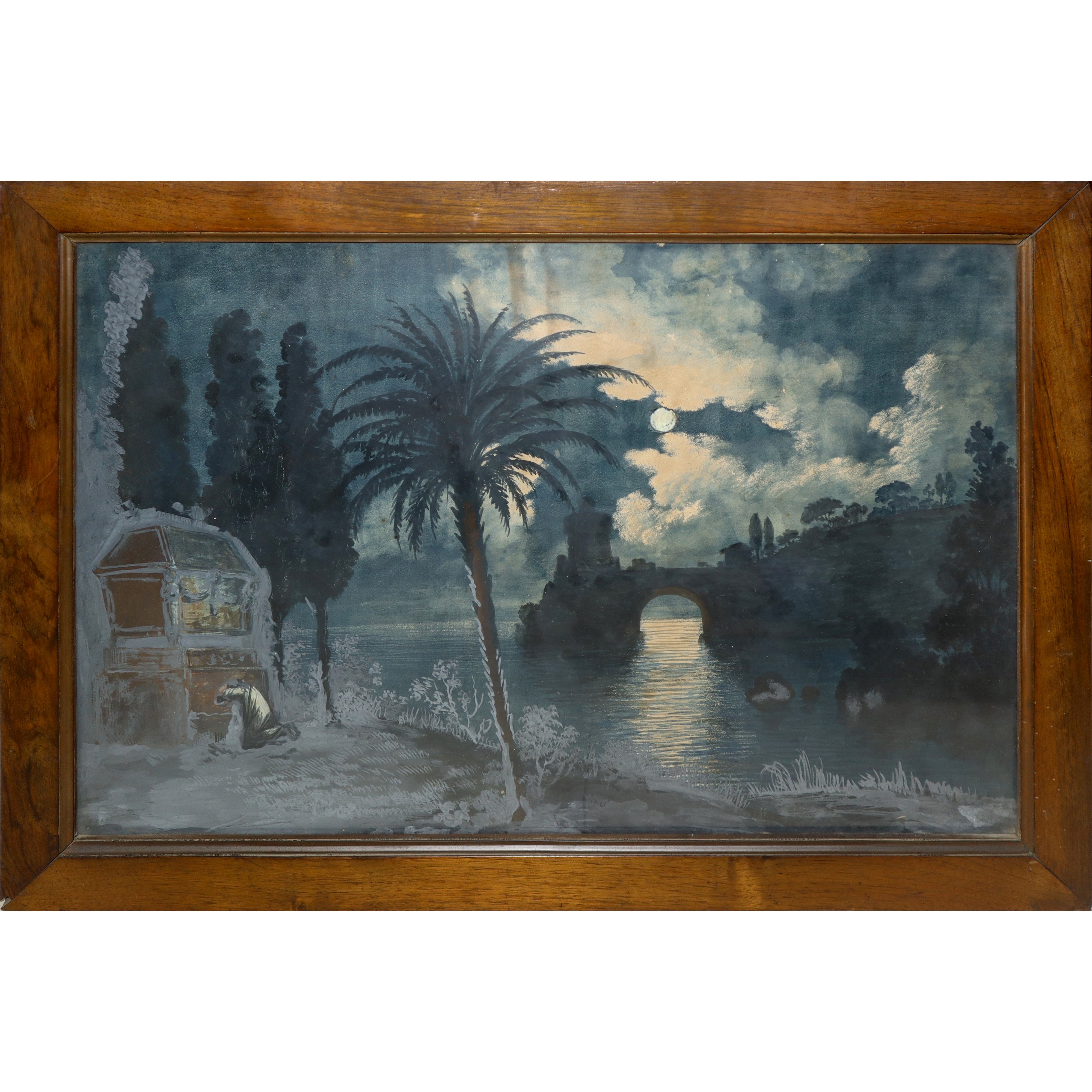 Paesaggio Notturno con Luna