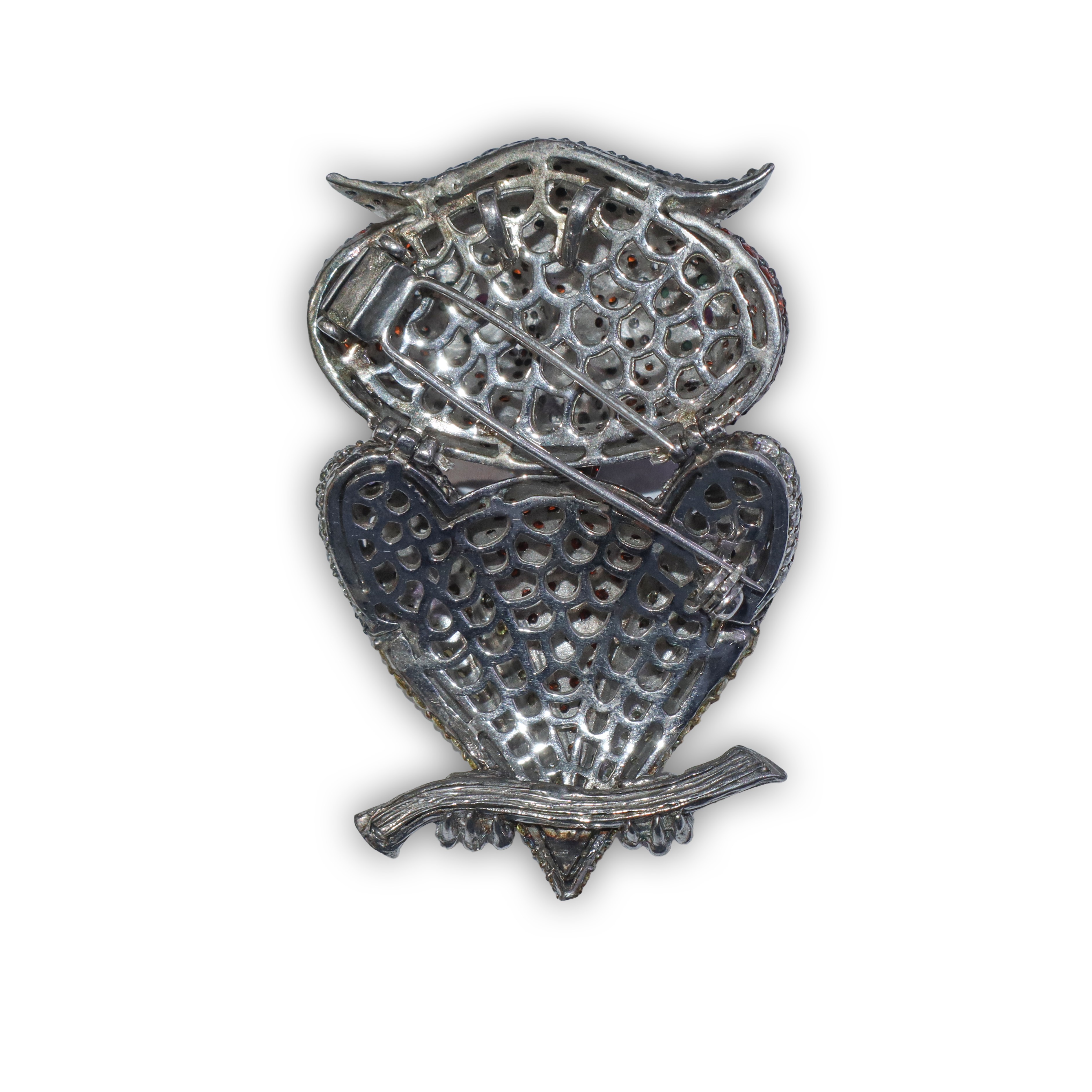 Spilla a forma di gufo, strass