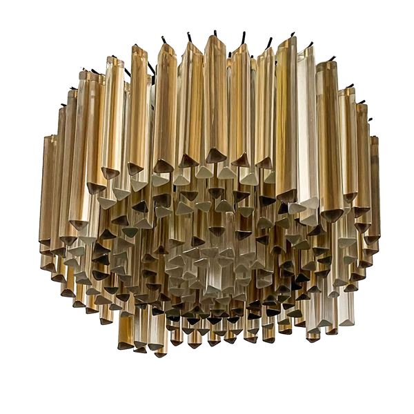 Carlo Scarpa  per Venini - Lampadario in vetro di Murano trilobo