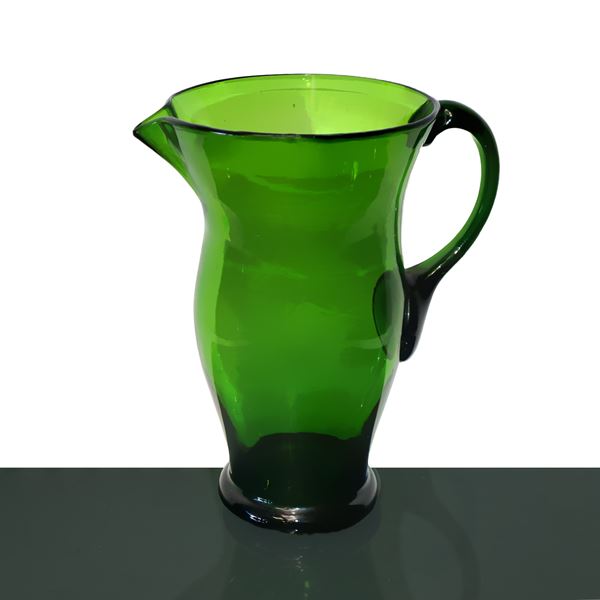 Brocca in vetro di Murano verde