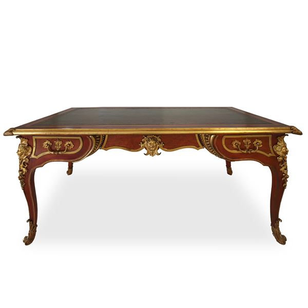 Scrittoio Napoleone III Bureau Plat in legno di bois de rose