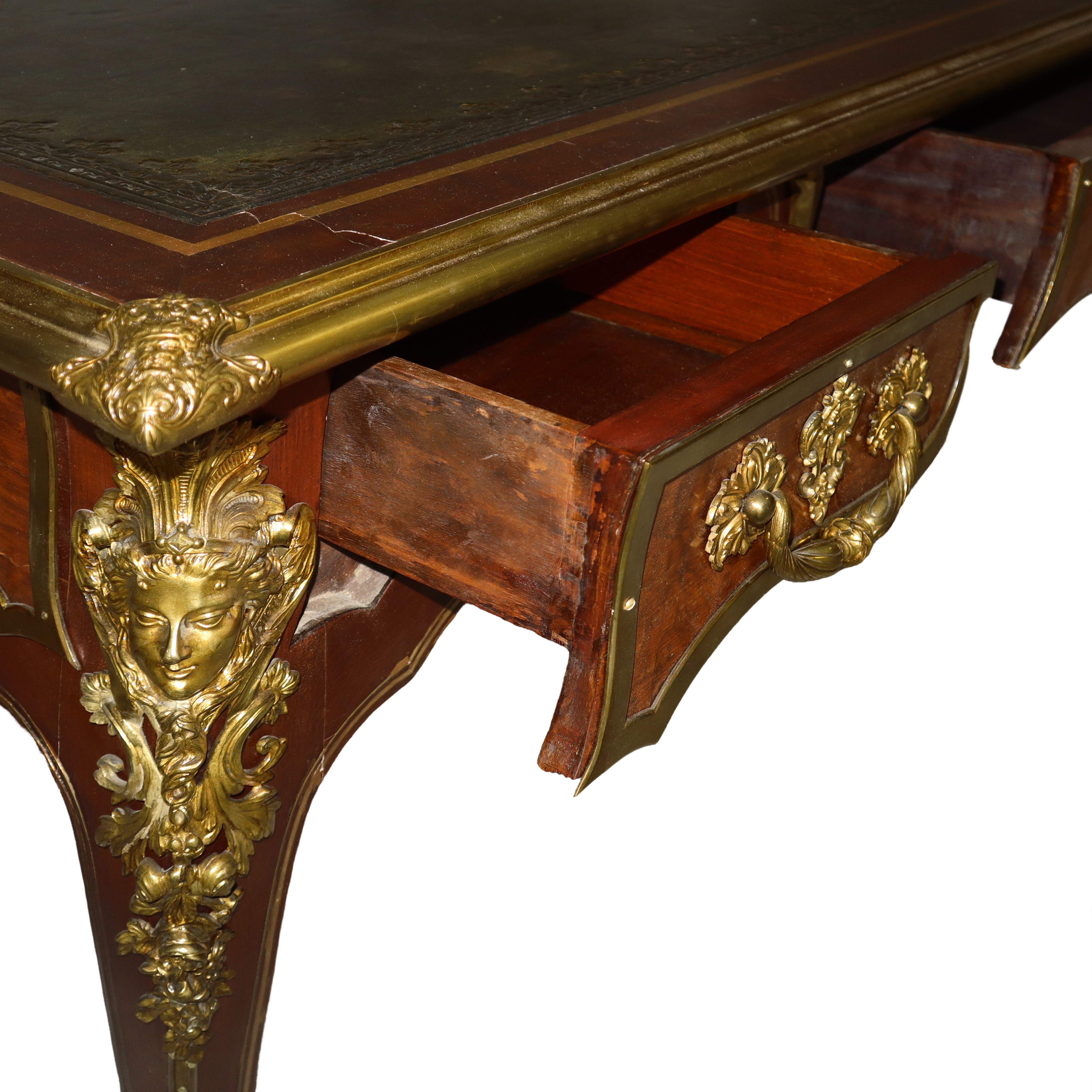 Scrittoio Napoleone III Bureau Plat in Legno di Bois De Rose