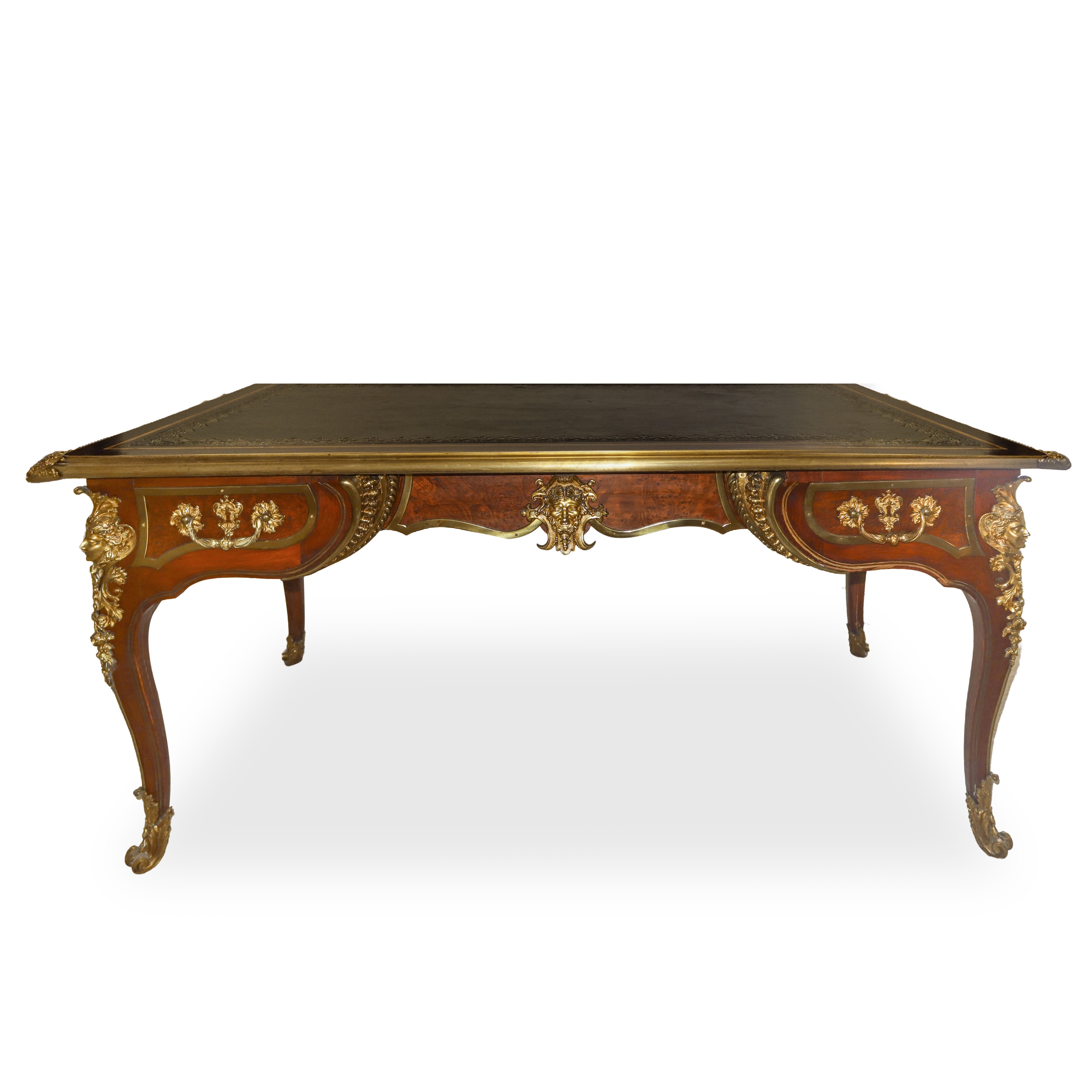 Scrittoio Napoleone III Bureau Plat in Legno di Bois De Rose