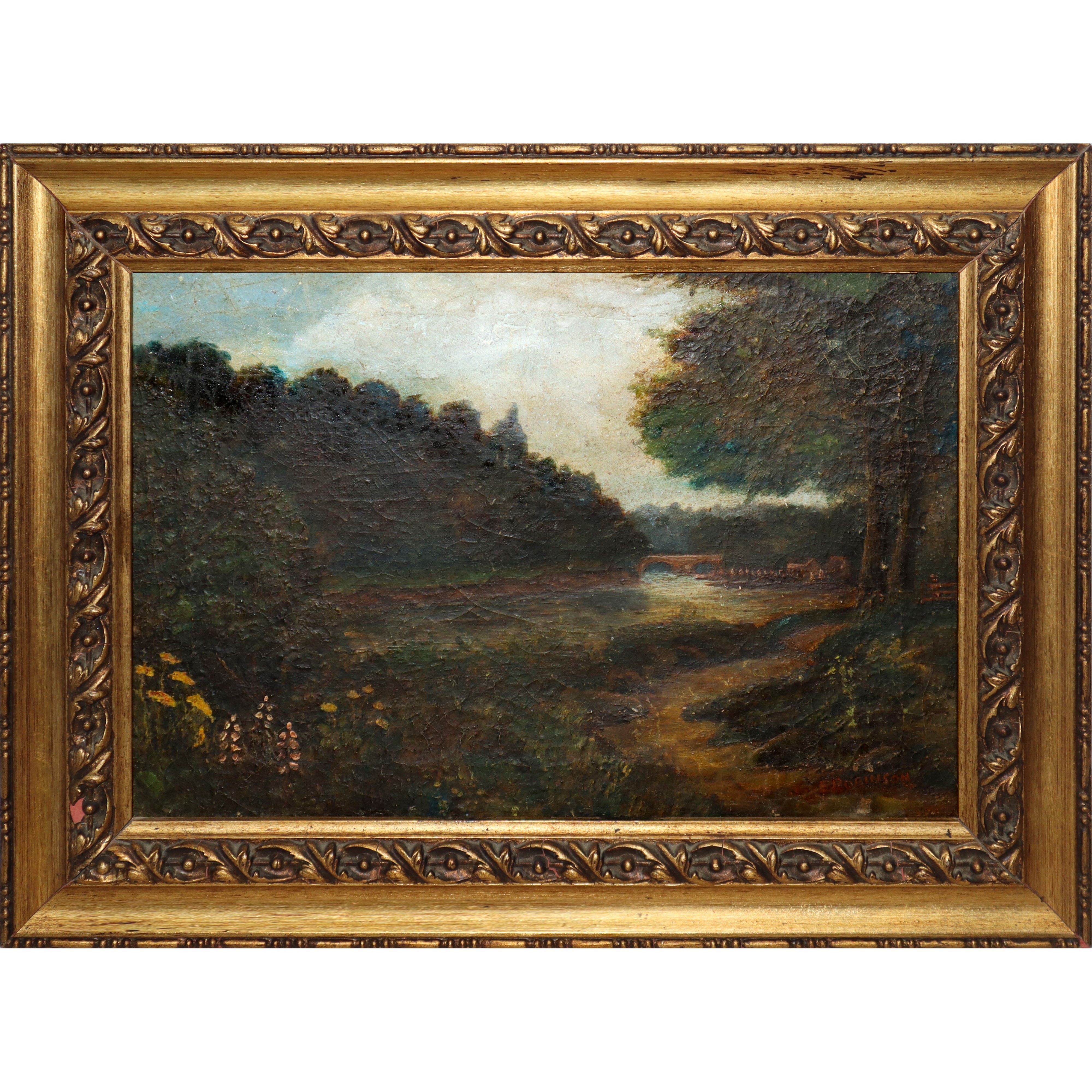 Edward Robinson - Paesaggio Fluviale con Ponte