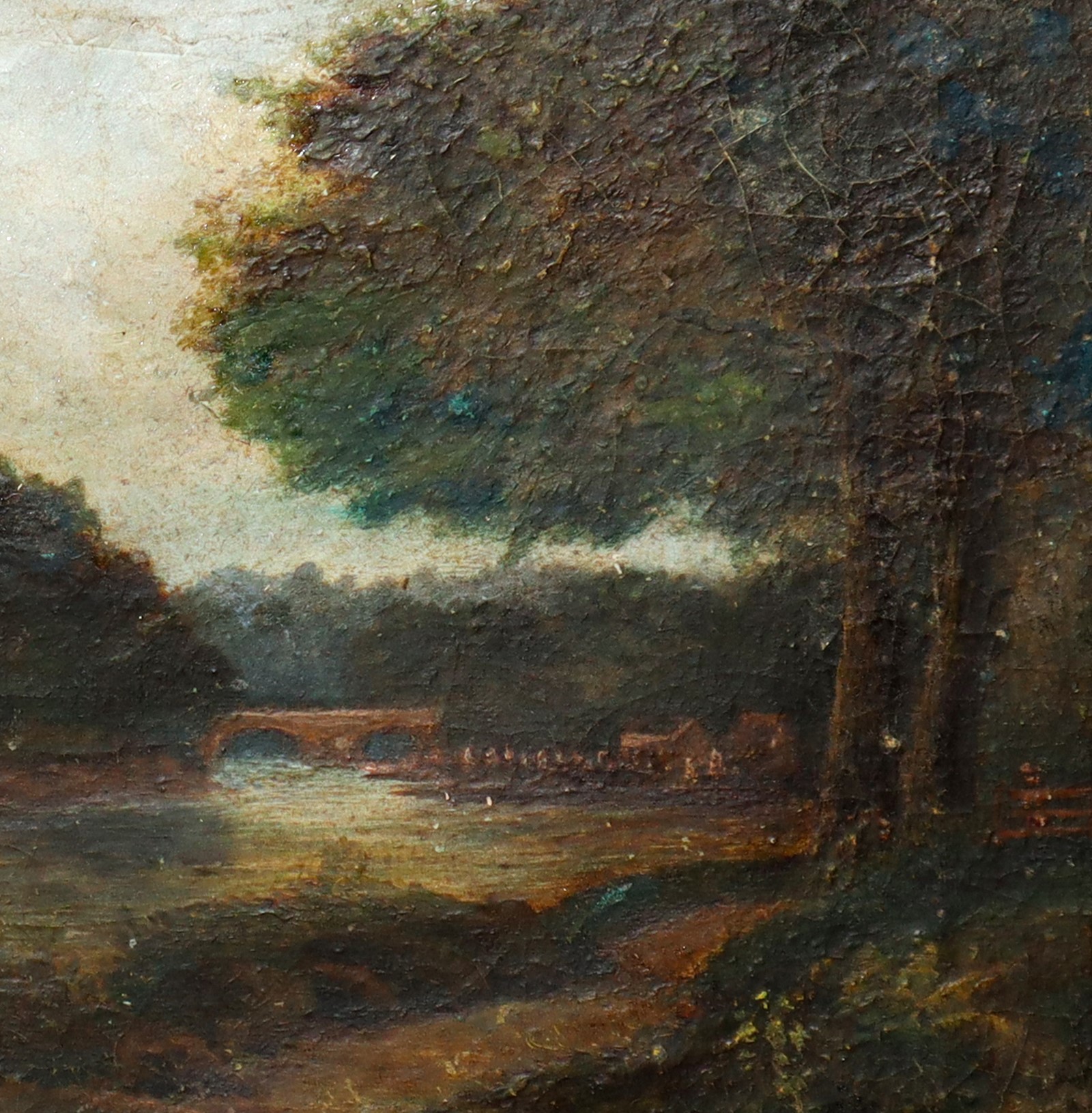 Edward Robinson - Paesaggio Fluviale con Ponte