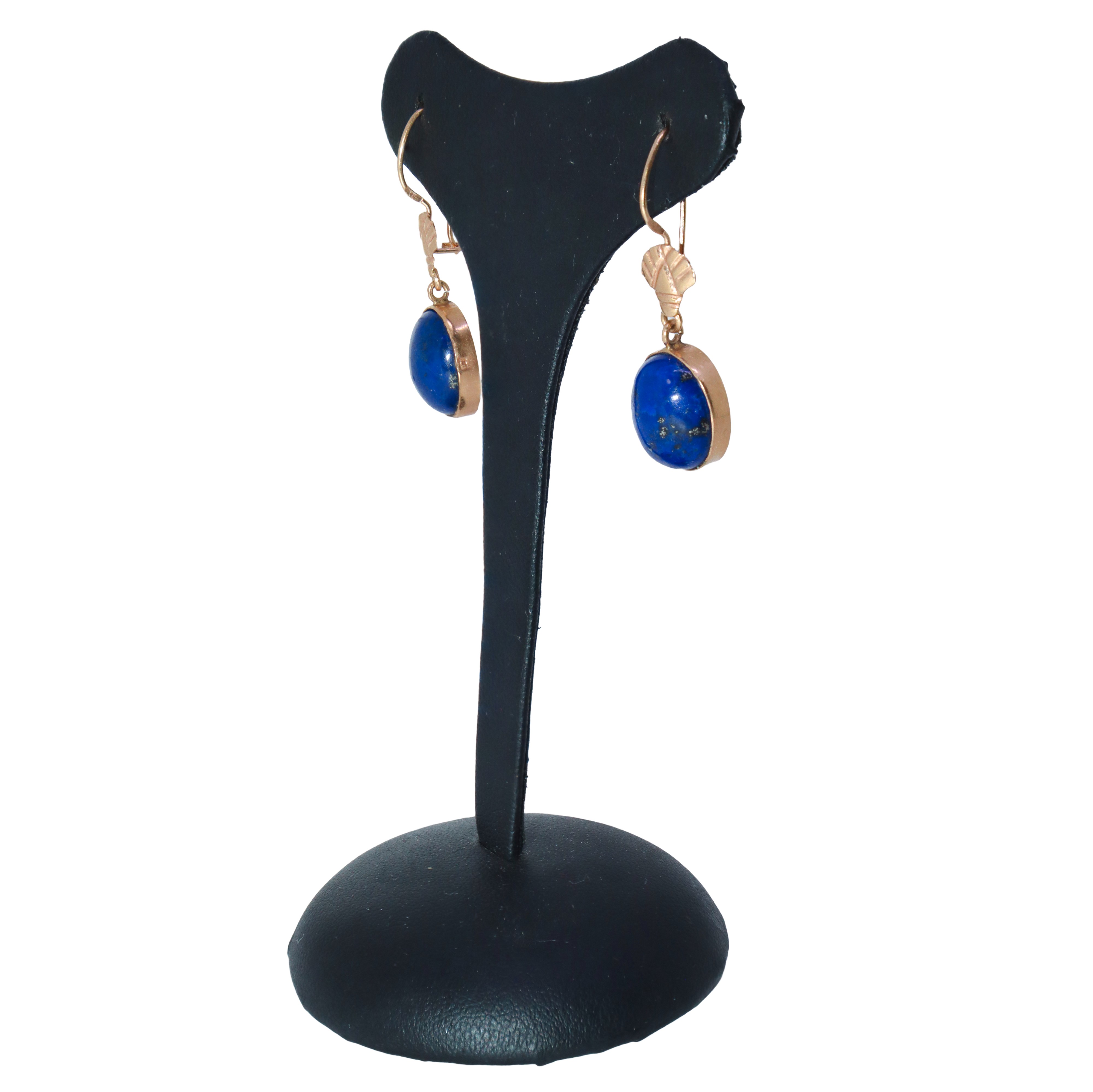 Orecchini pendenti con lapislazzuli su montatura dorata