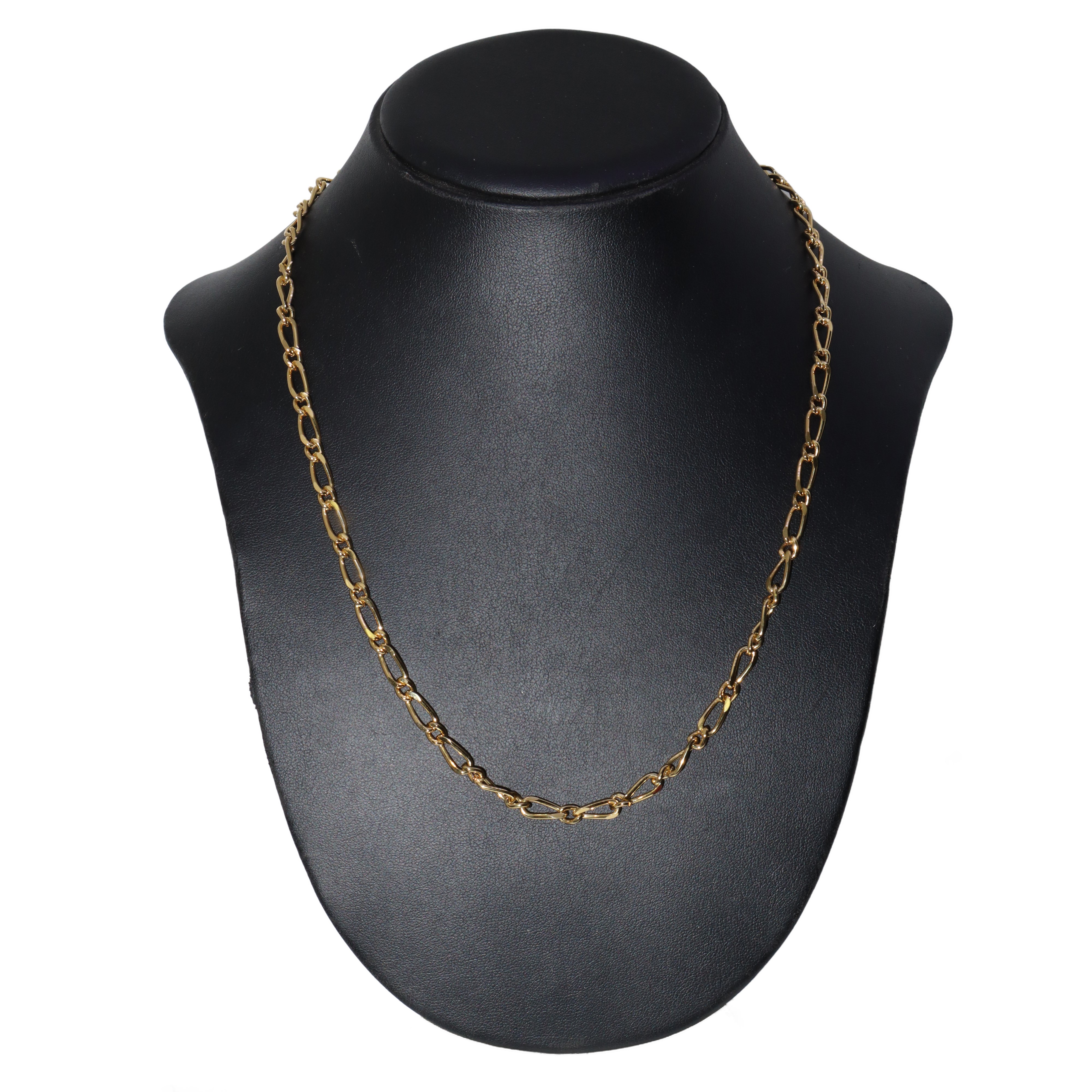 Parure composta da bracciale e collana a catenina in metallo dorato