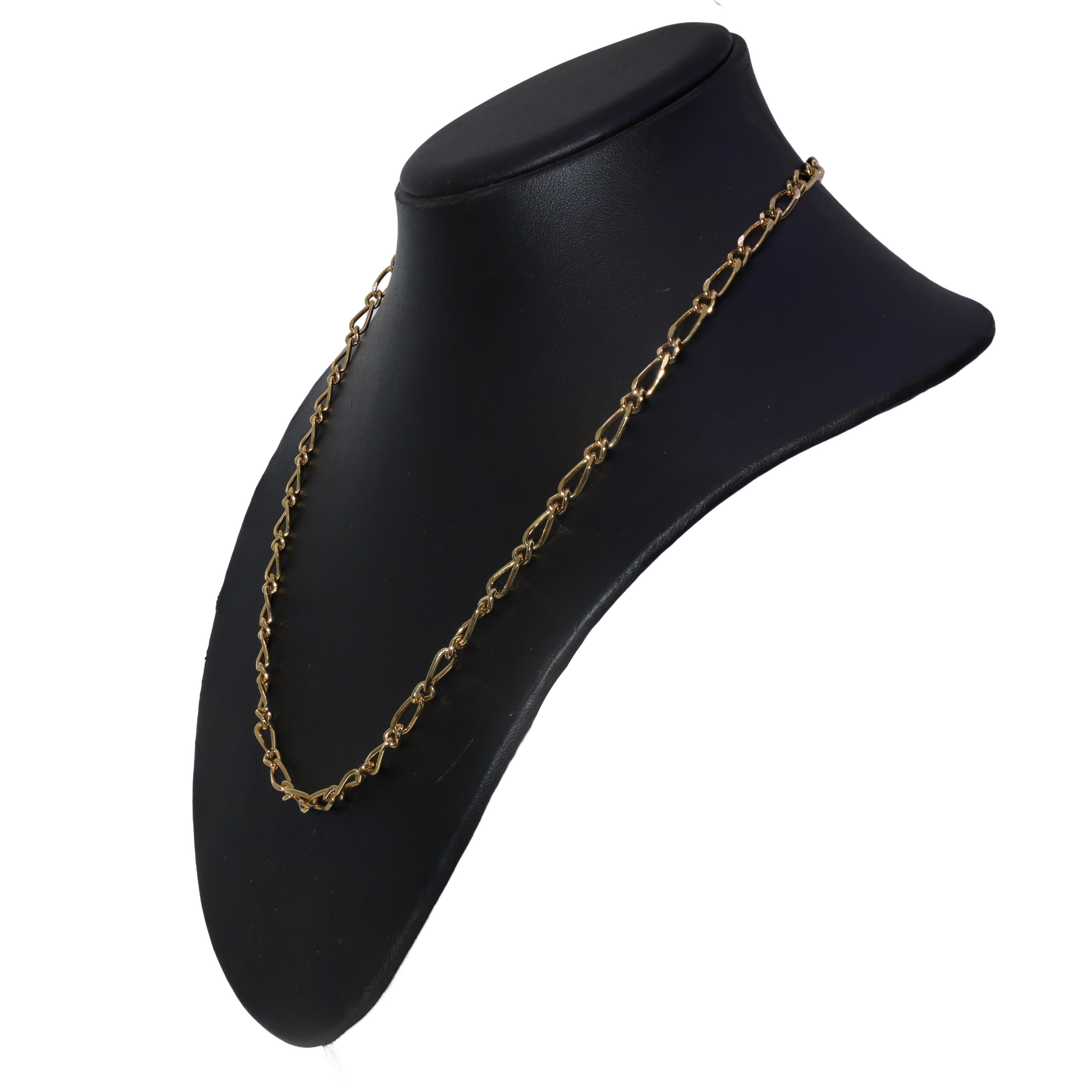 Parure composta da bracciale e collana a catenina in metallo dorato