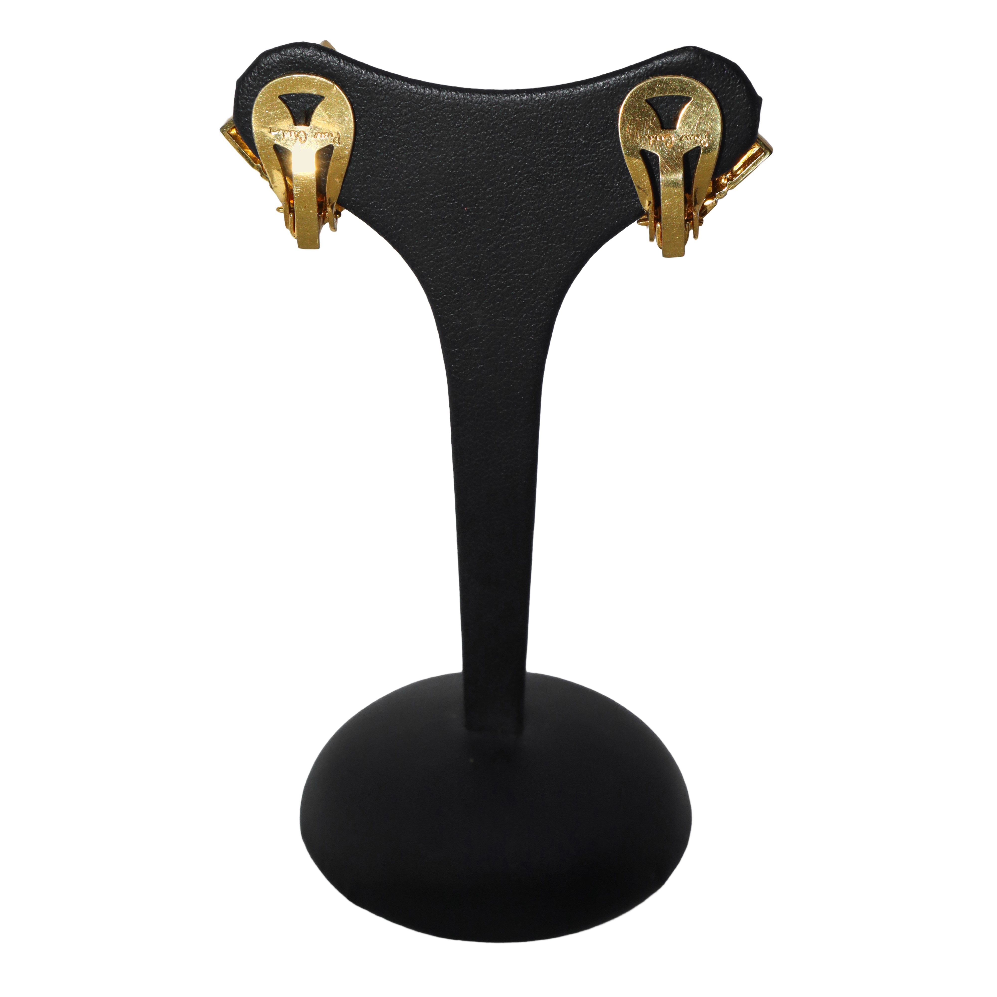 Orecchini a clip a rombo con strass sul fronte