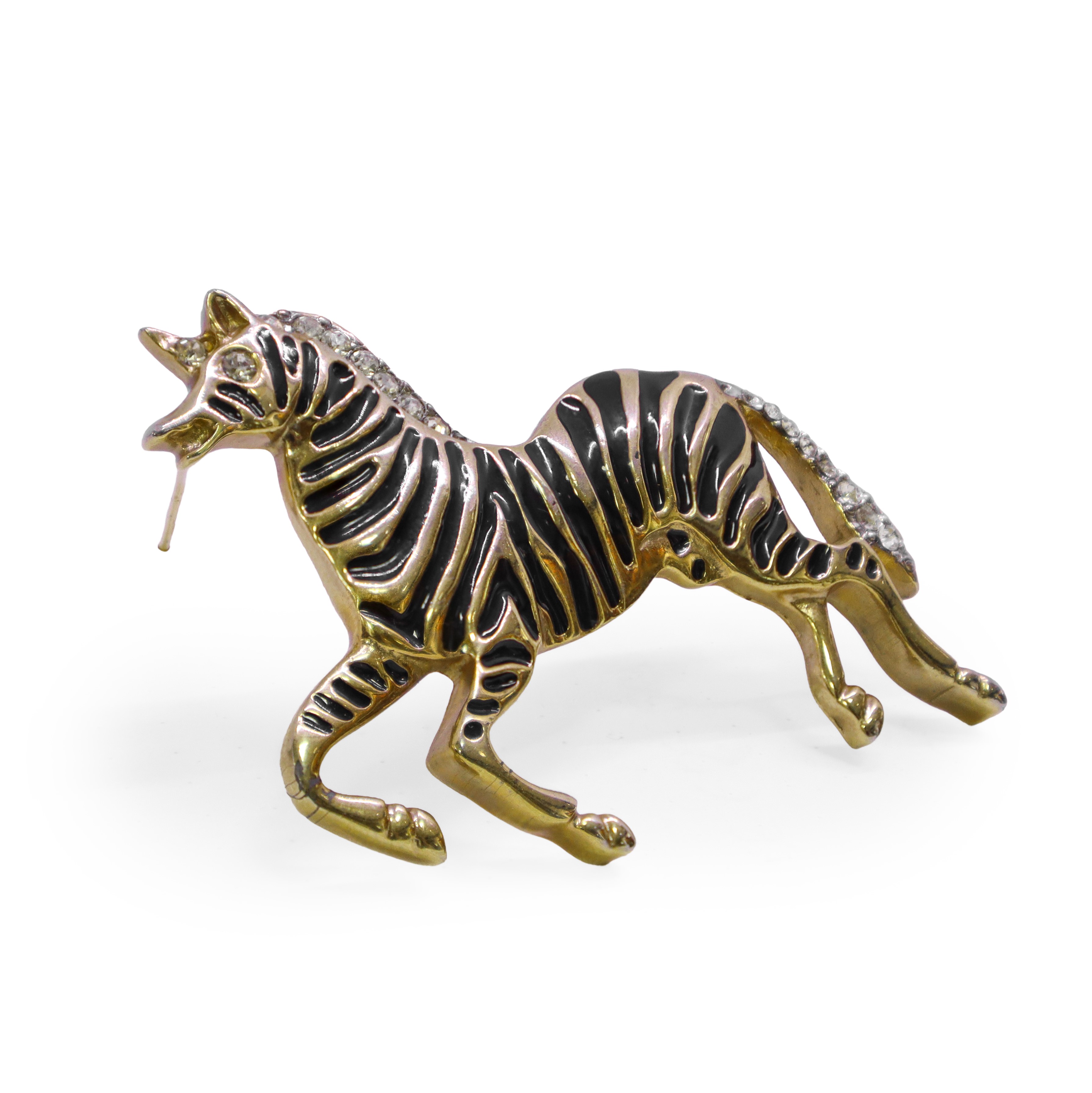 Spilla zebra con strass