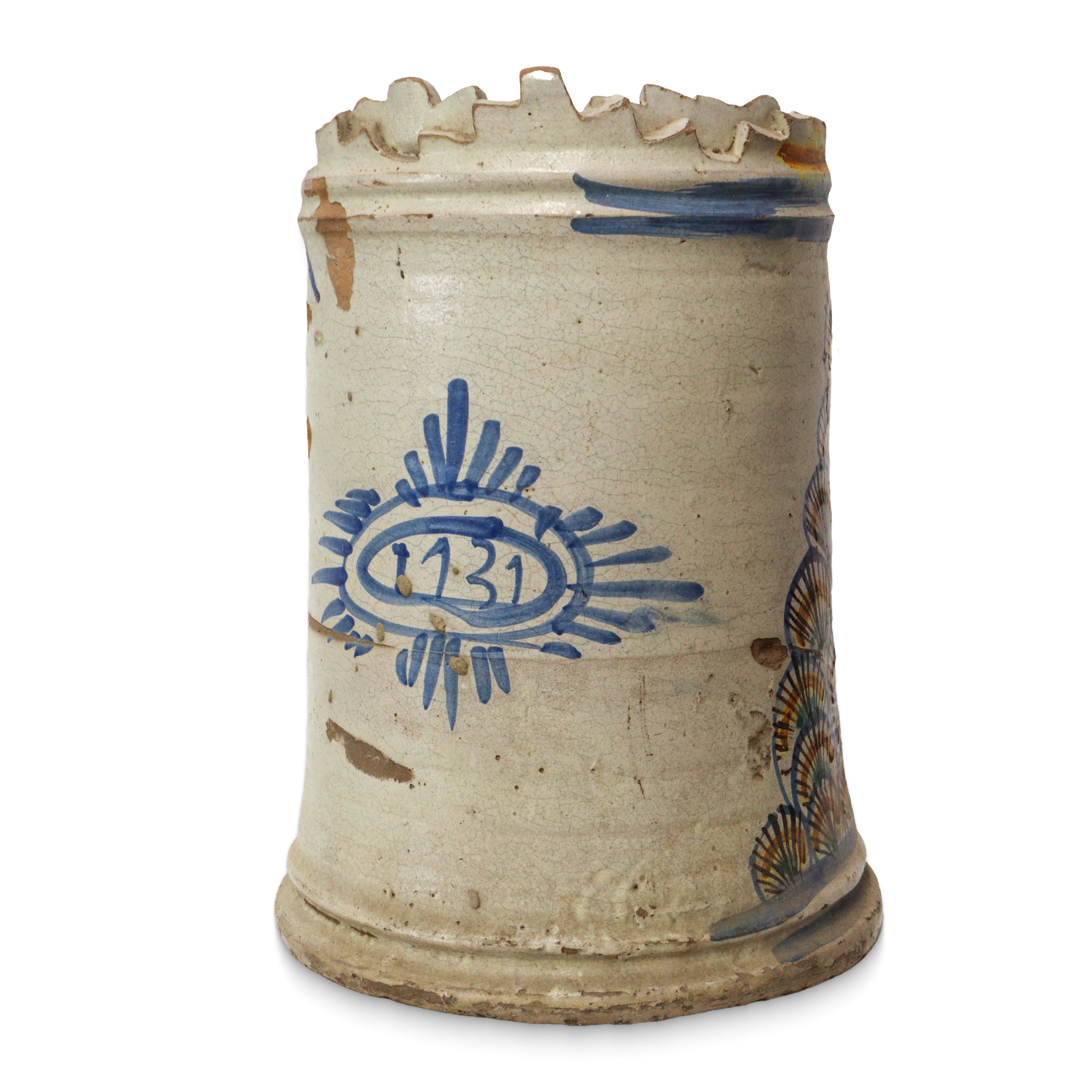 Frammento di Cilindro di Caltagirone Dipinto a Coda di Pavone