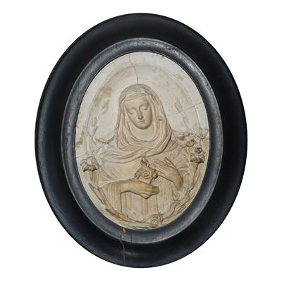 Bassorilievo in Schiuma di Mare Raffigurante Madonna
