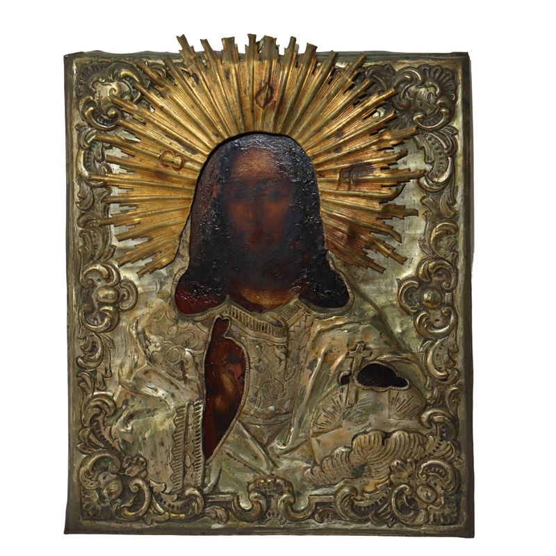 Icona Russa Raffigurante Cristo Pantocratore