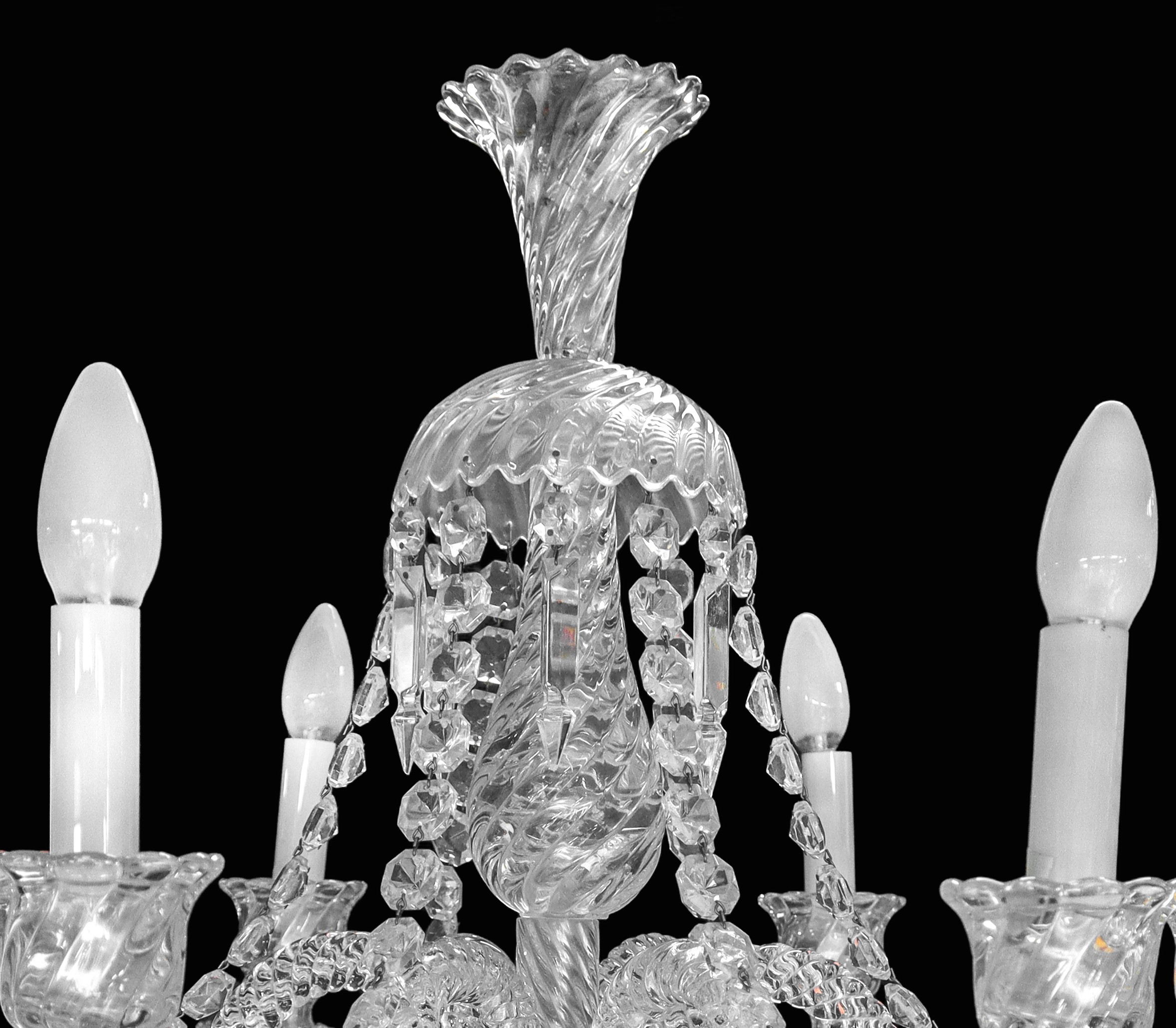 Baccarat France - Lampadario in Cristallo Baccarat, Modello L.e. 218 a Sei Luci