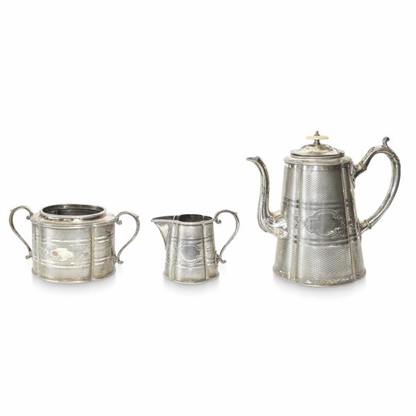 Sheffield coffee set with floral decorations