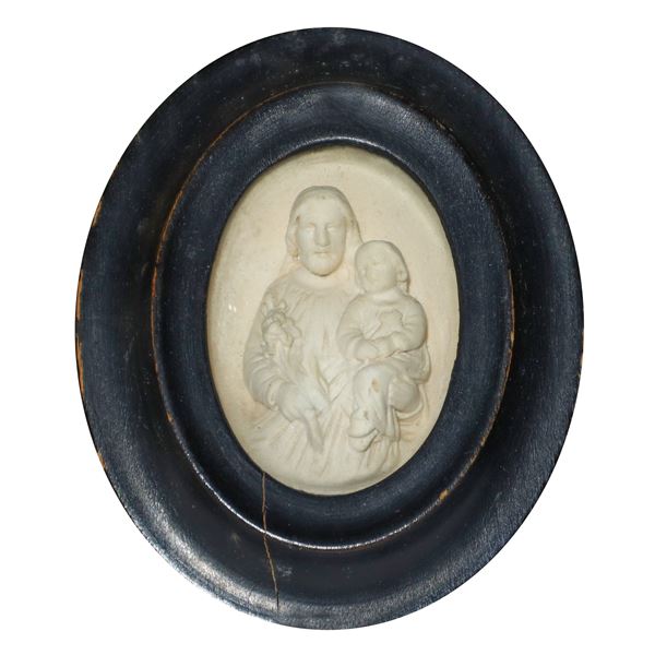 St. Joseph with child, small sea foam bolster