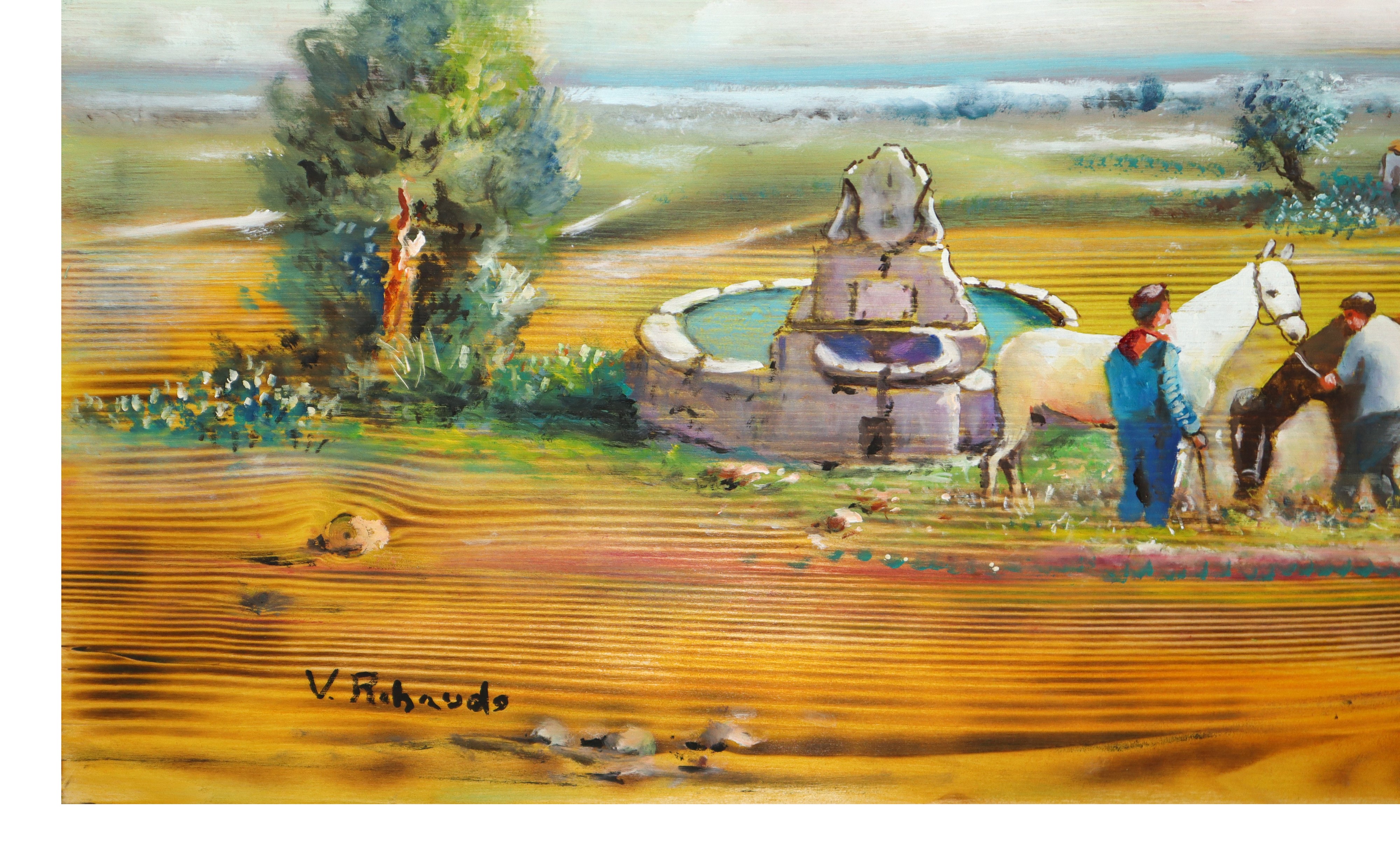 Vittorio Ribaudo - Scena Agreste All'abbeveratoio