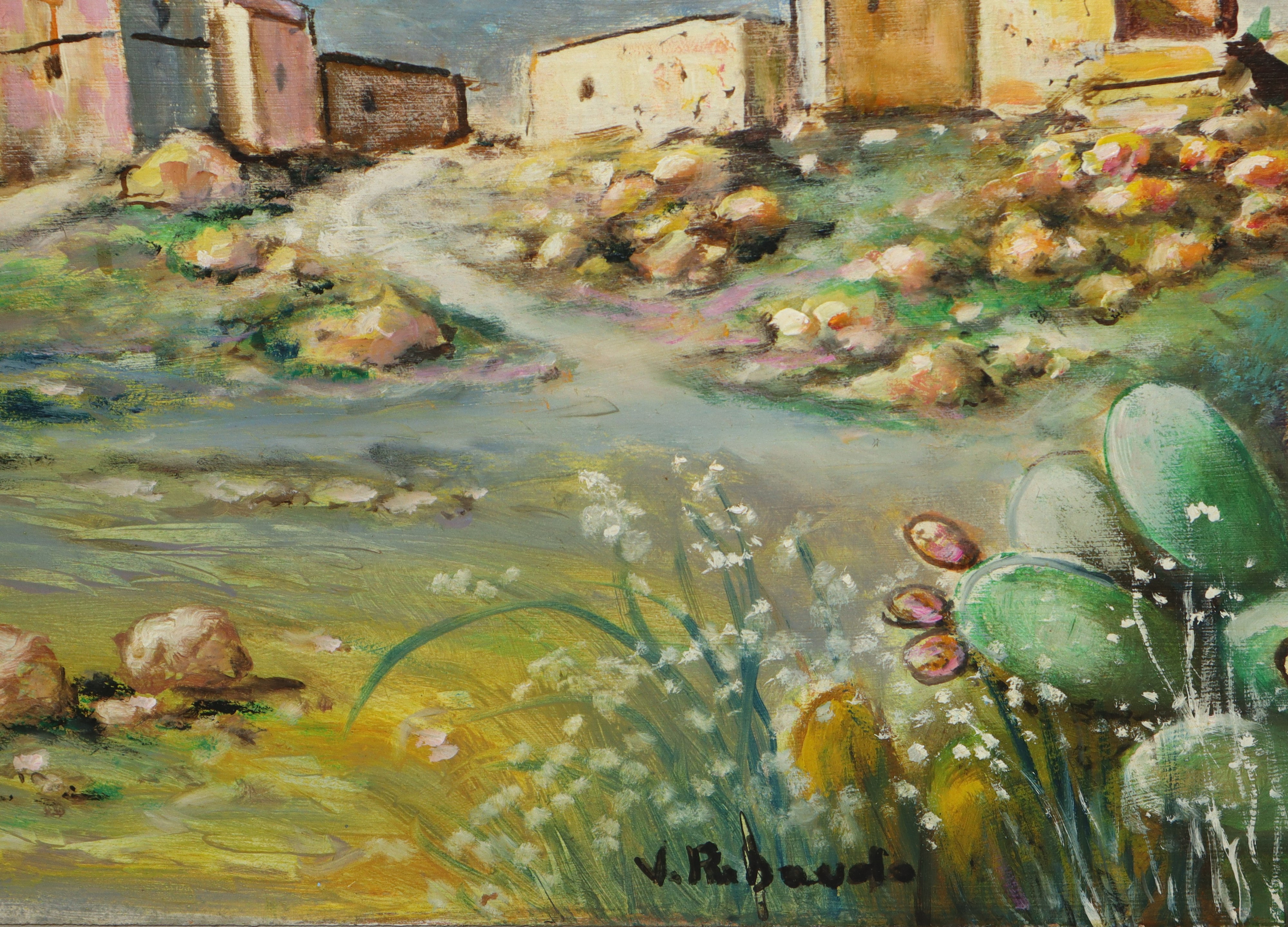 Paesaggio con casale ai piedi dell'Etna