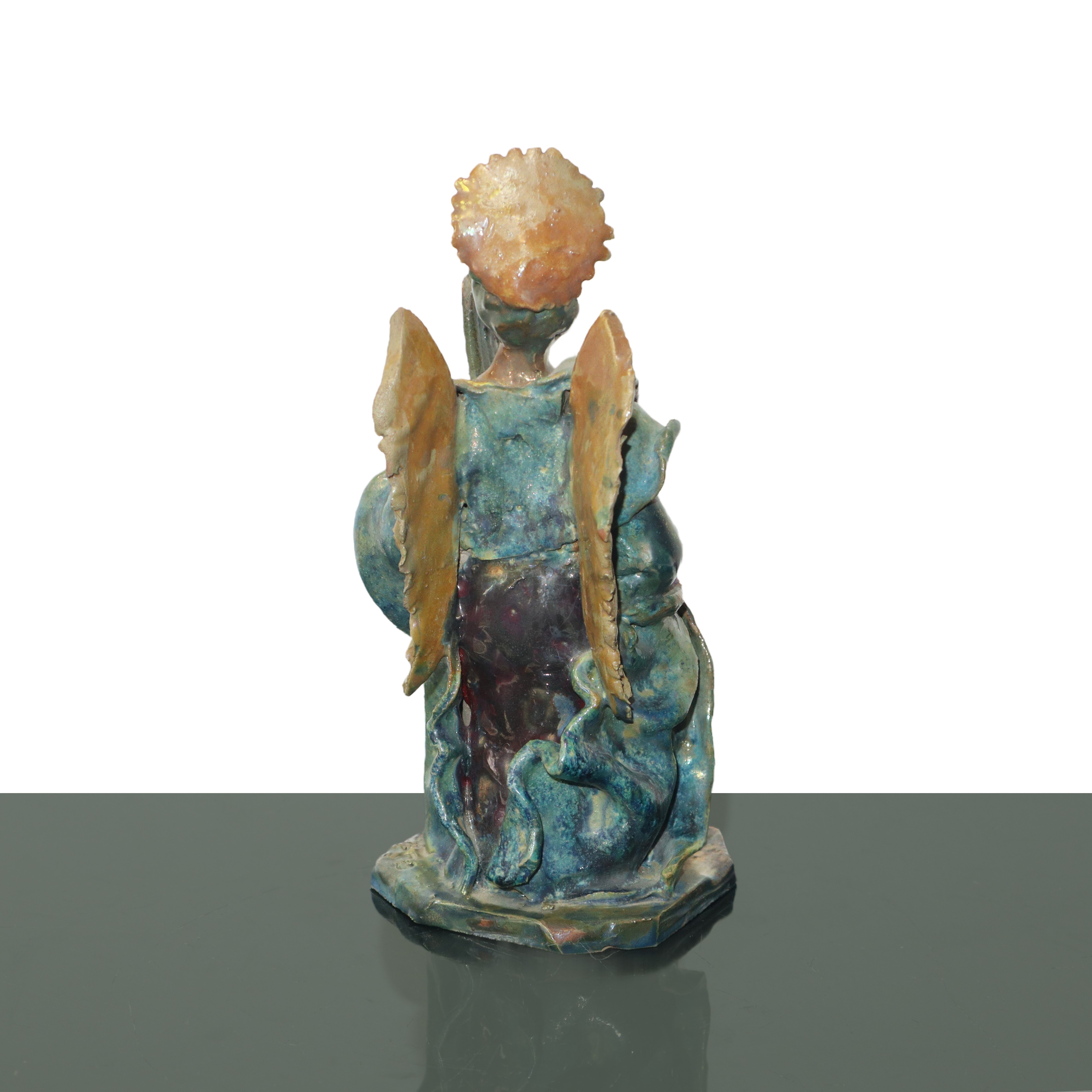 Coppia di angeli musicanti policromi al lustro