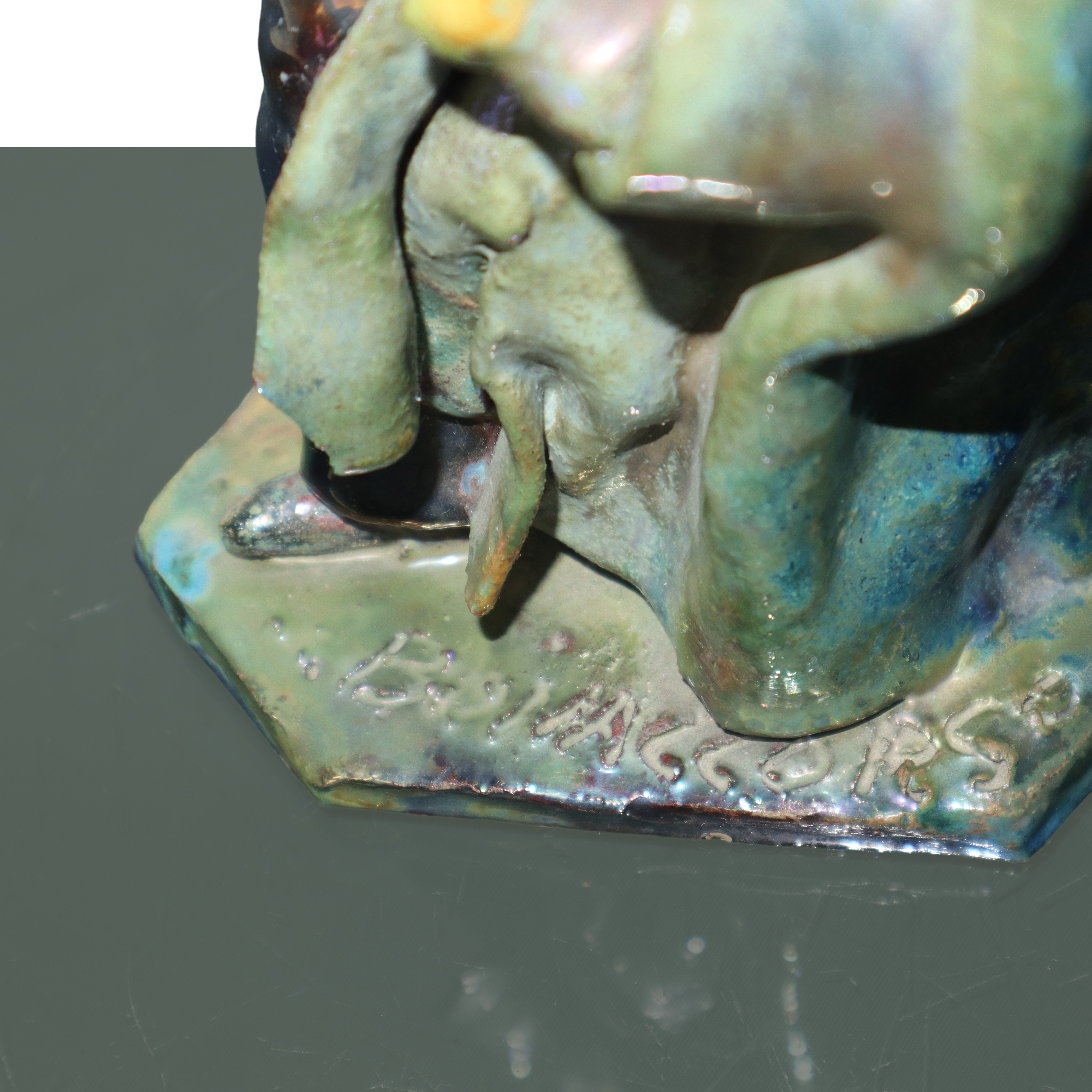 Coppia di angeli musicanti policromi al lustro