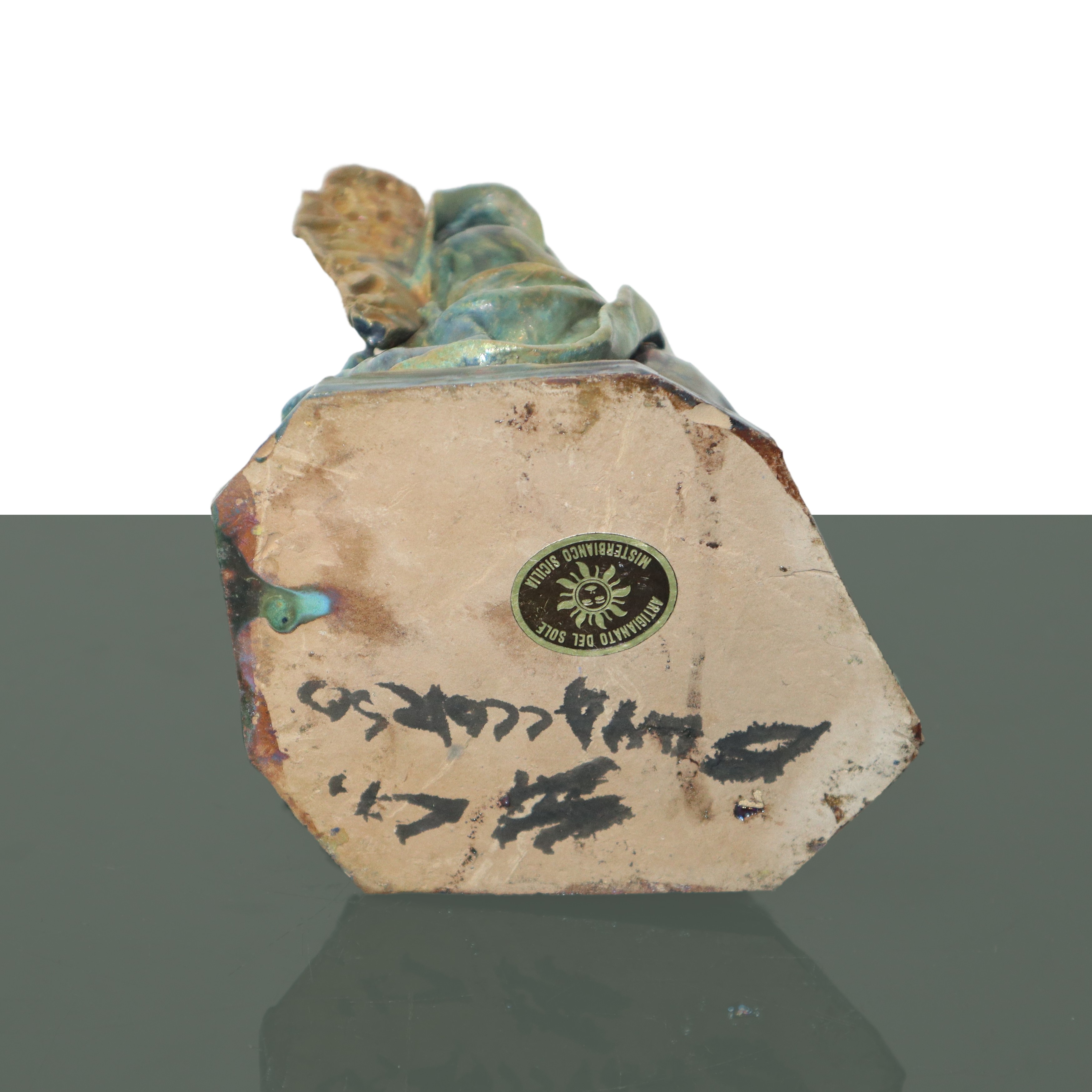 Coppia di angeli musicanti policromi al lustro