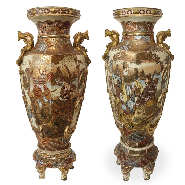 Pair of Sastsuma vases