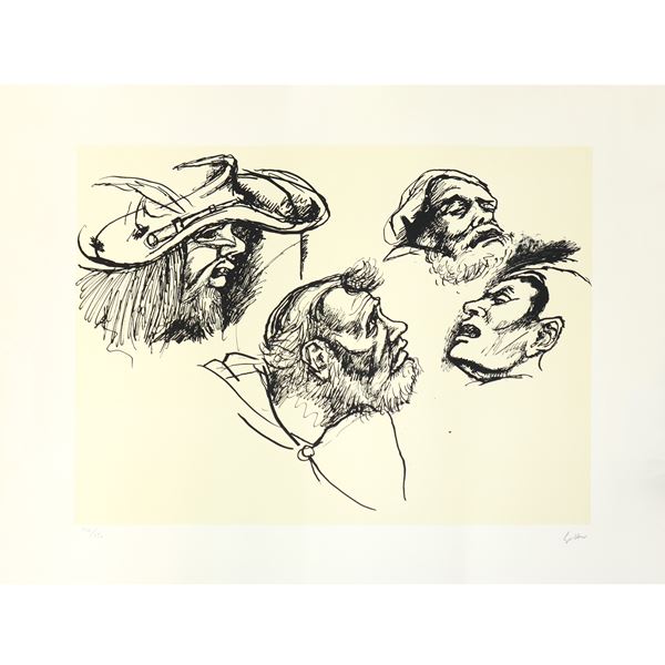 Renato Guttuso - Omaggio a Holbein: Volti