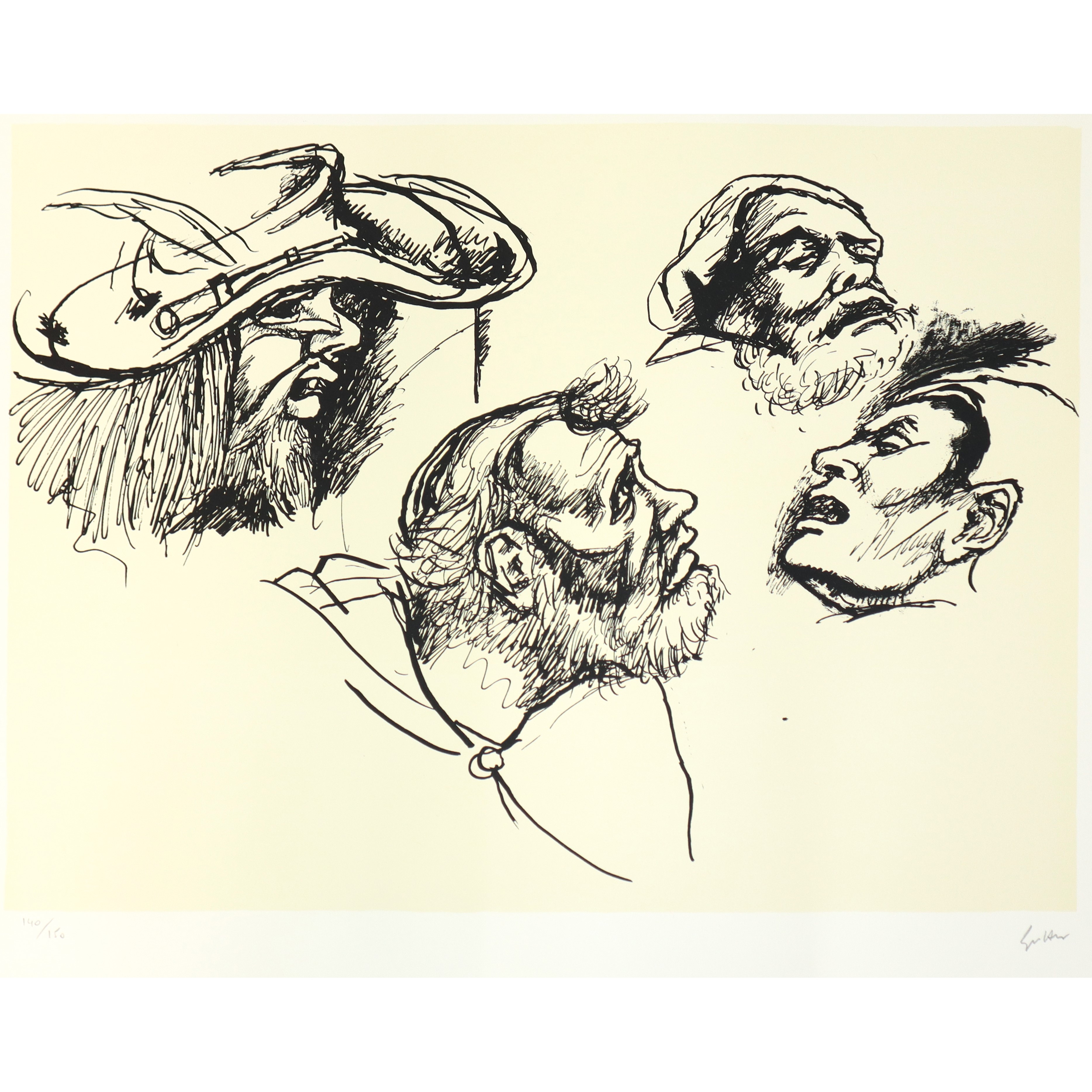Renato Guttuso - Omaggio a Holbein: Volti