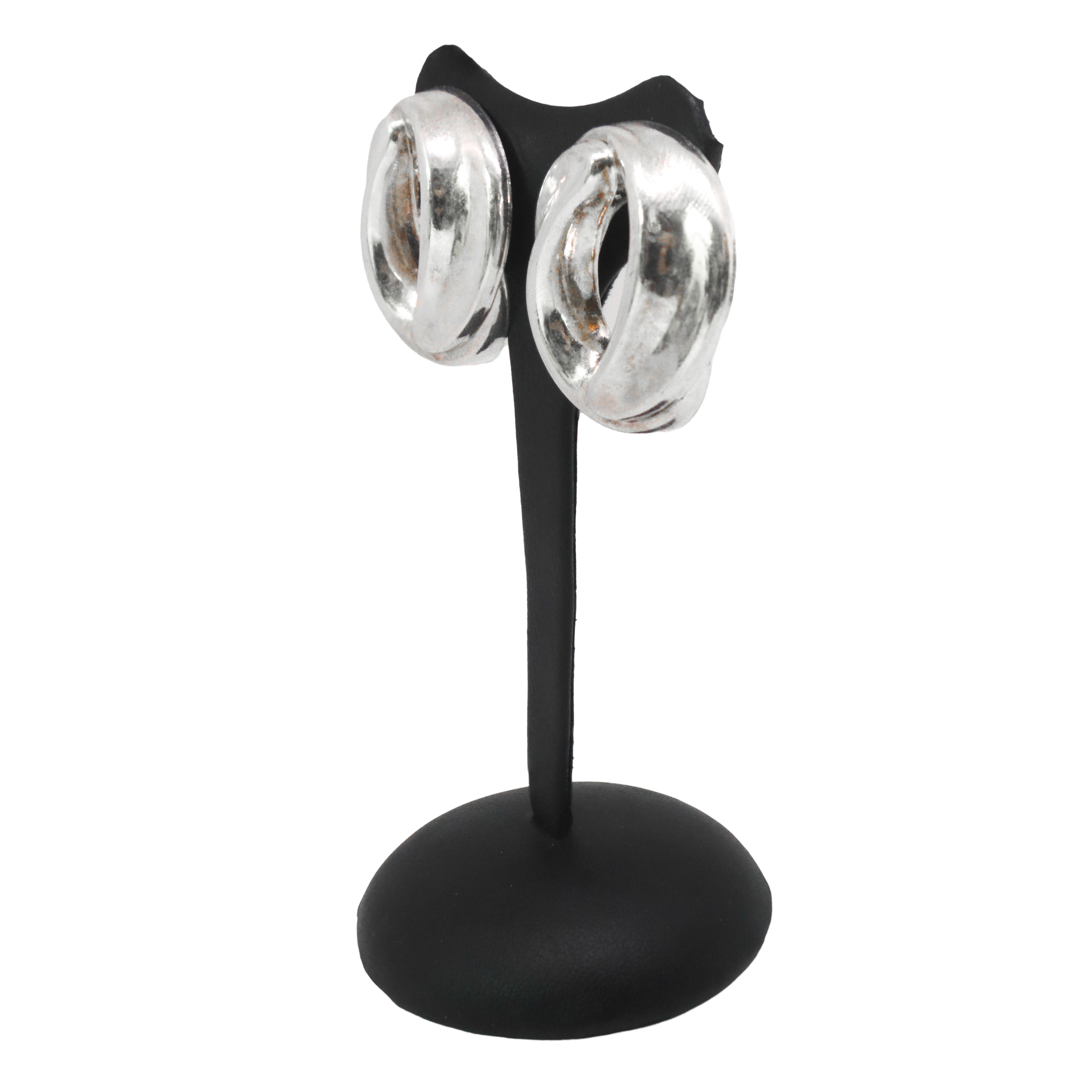 Orecchini circolari a lobo in argento