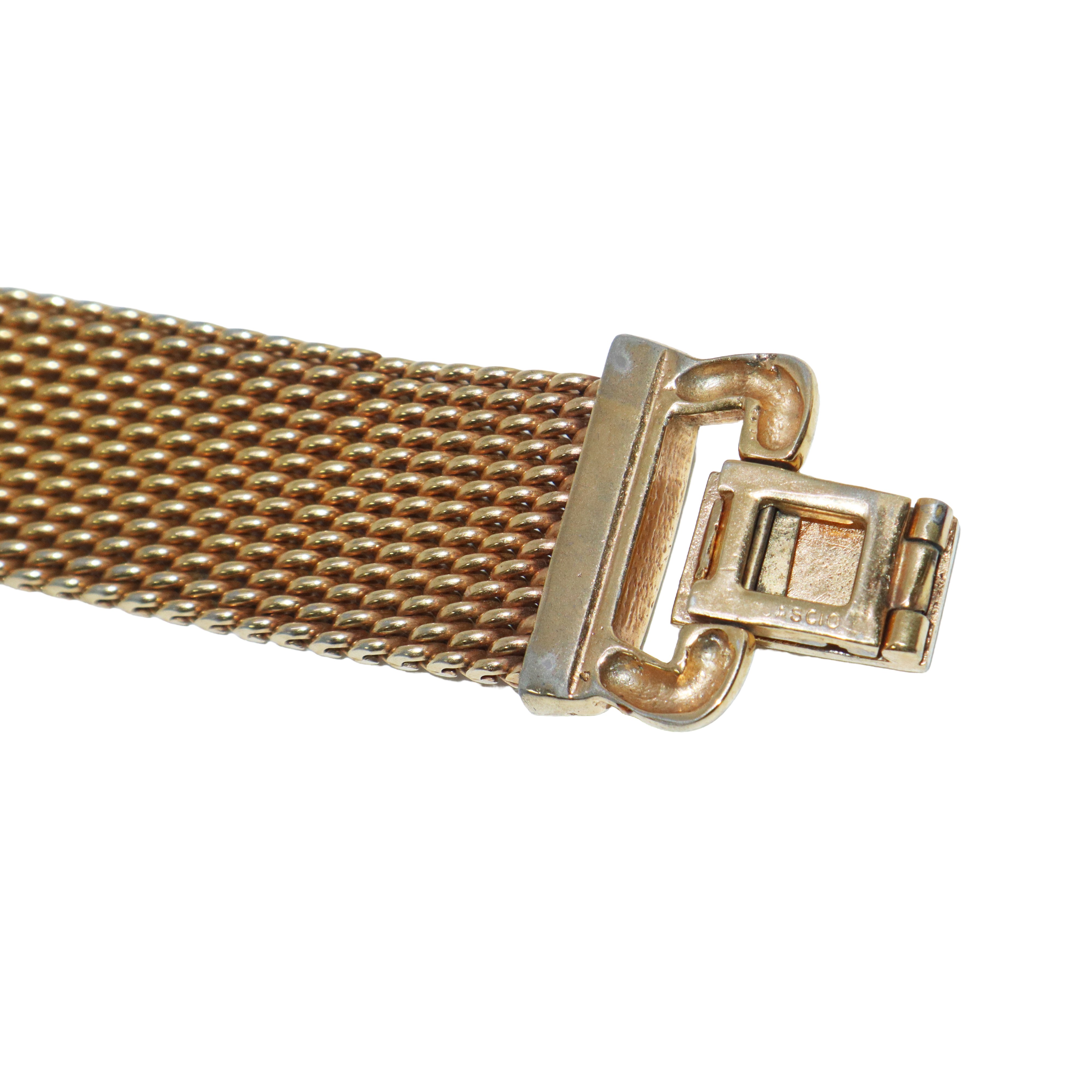 Bracciale simil cintura in metallo doratocon strass sulla chiusura