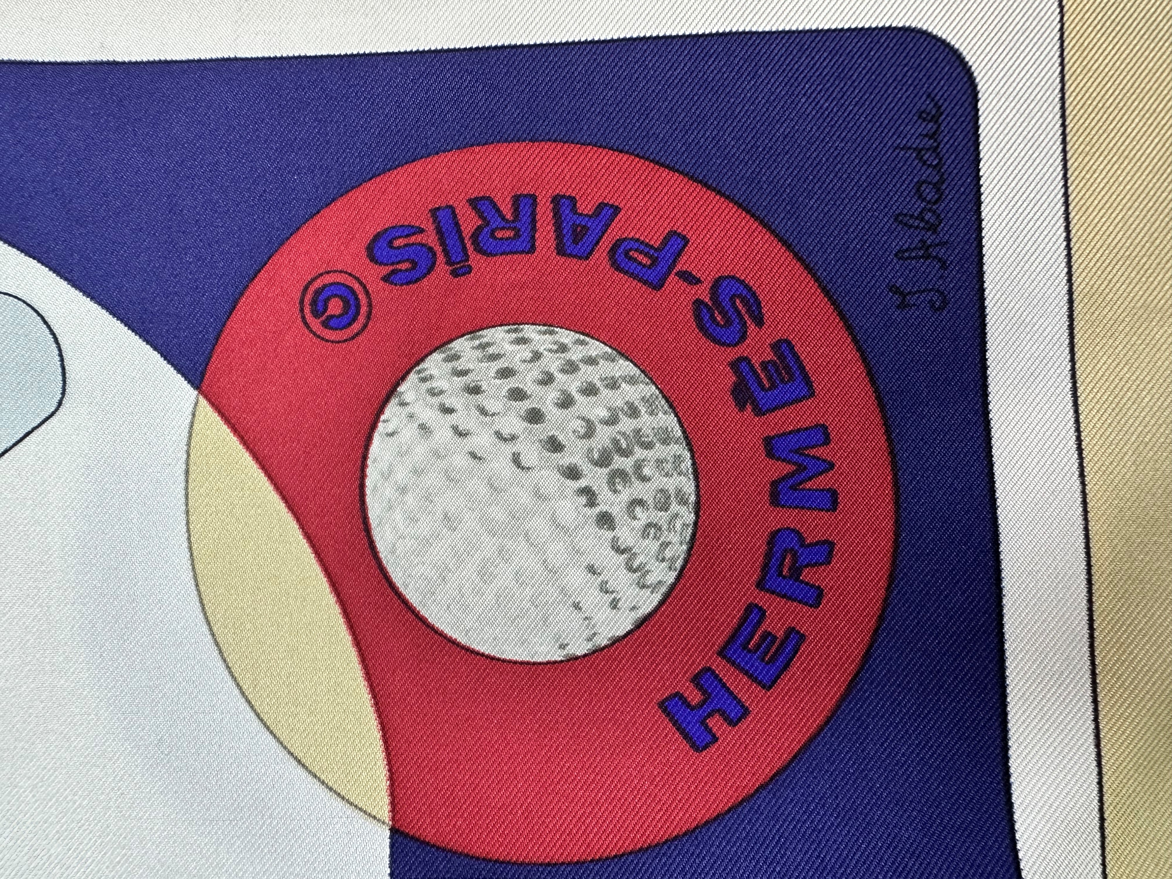 Foulard in seta con stampa golf