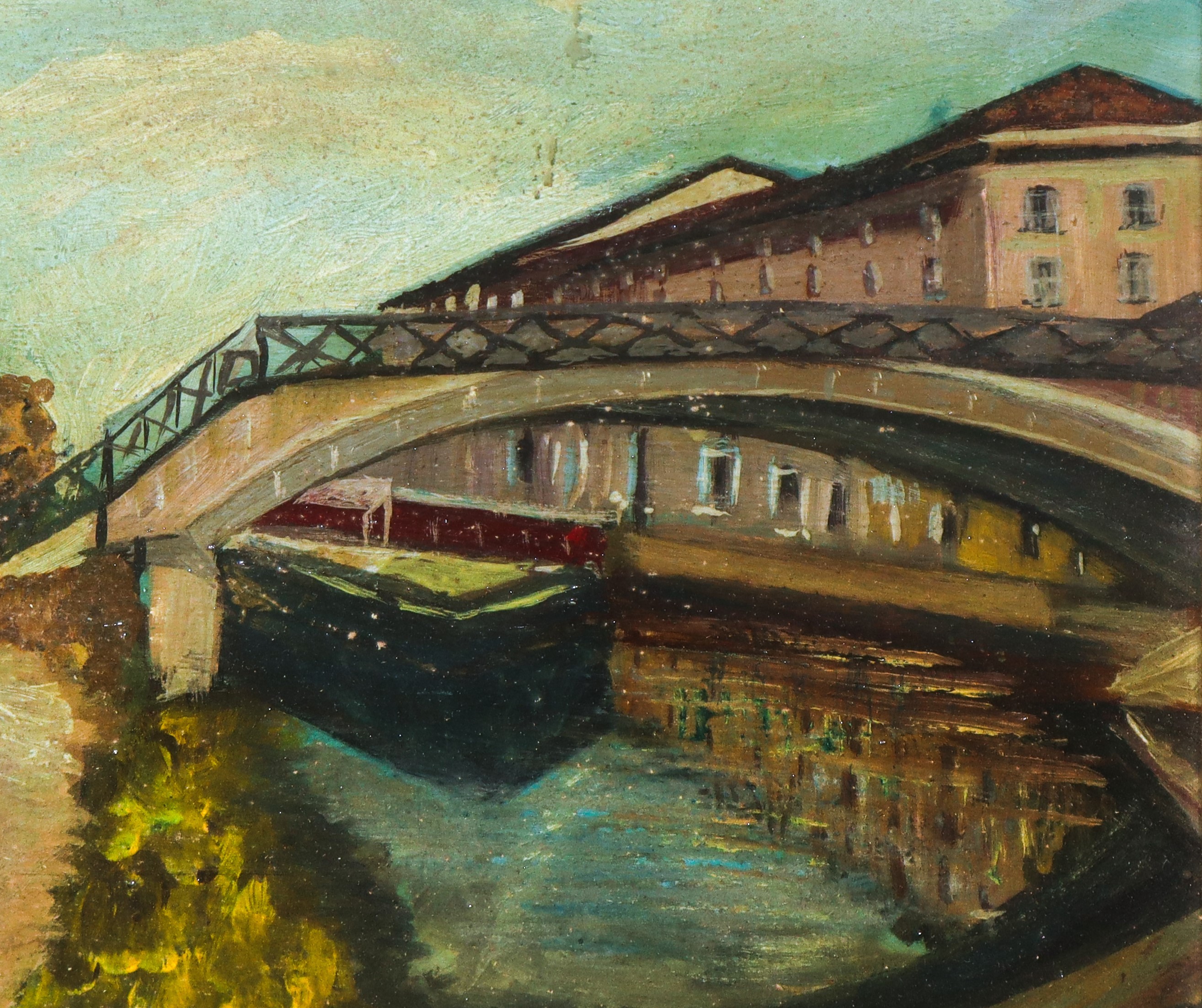 Paesaggio canale con ponte