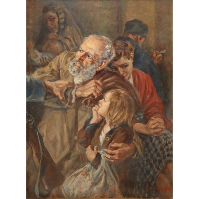 Anziano con Bambina e Personaggi