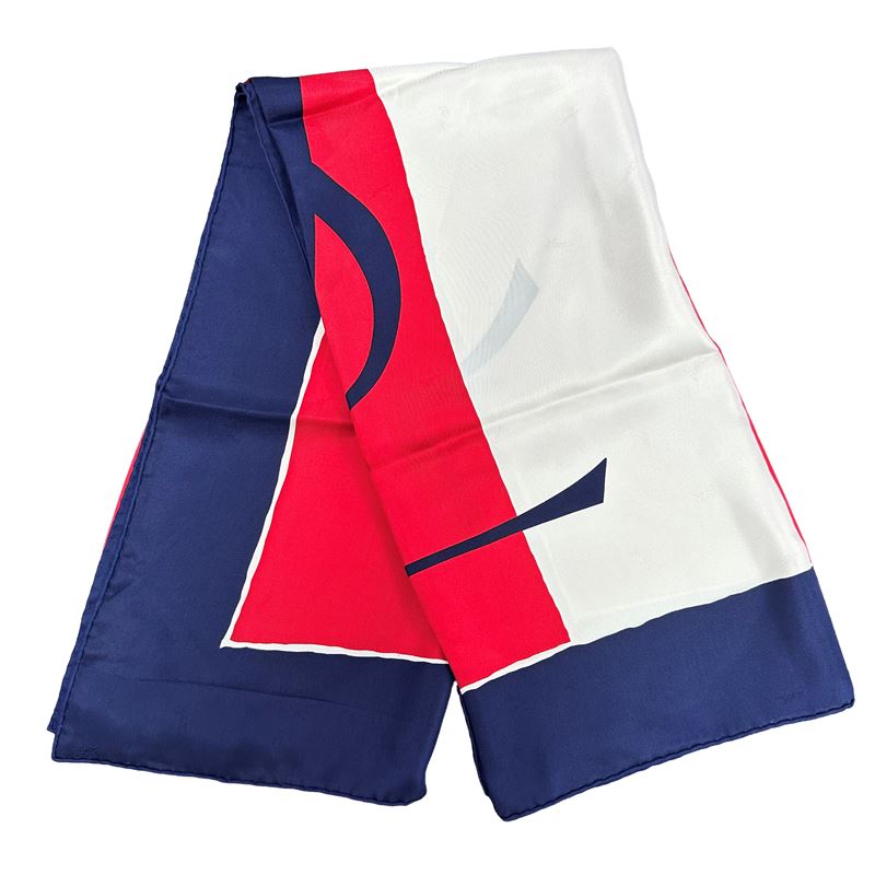 Foulard in seta con grande iconico logo centrale