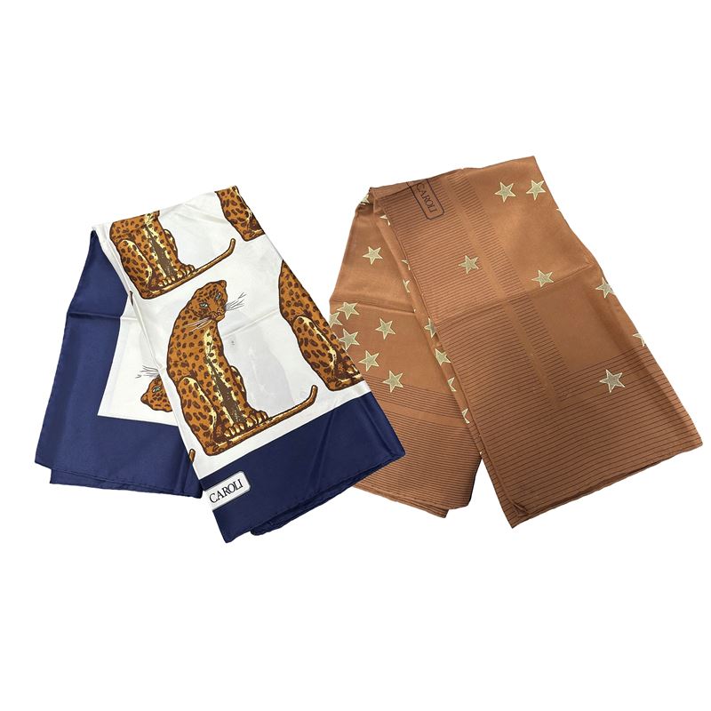 Coppia di foulard in seta
