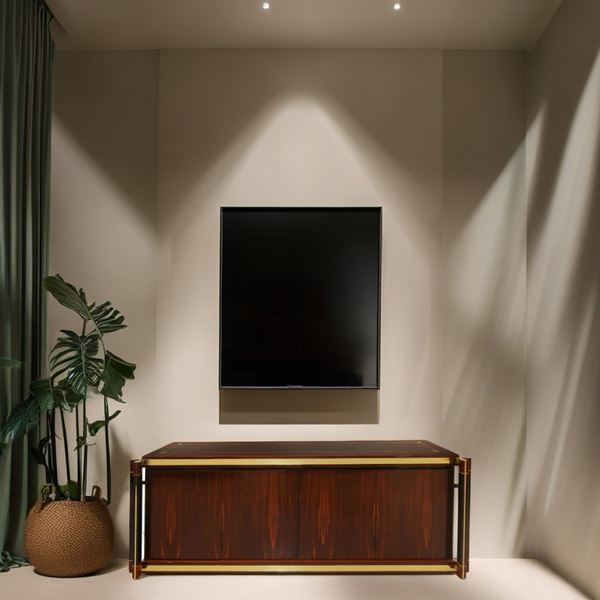 Paolo Barracchia  per Roman Dec&#242; - Sideboard in brass and lacquered wood 