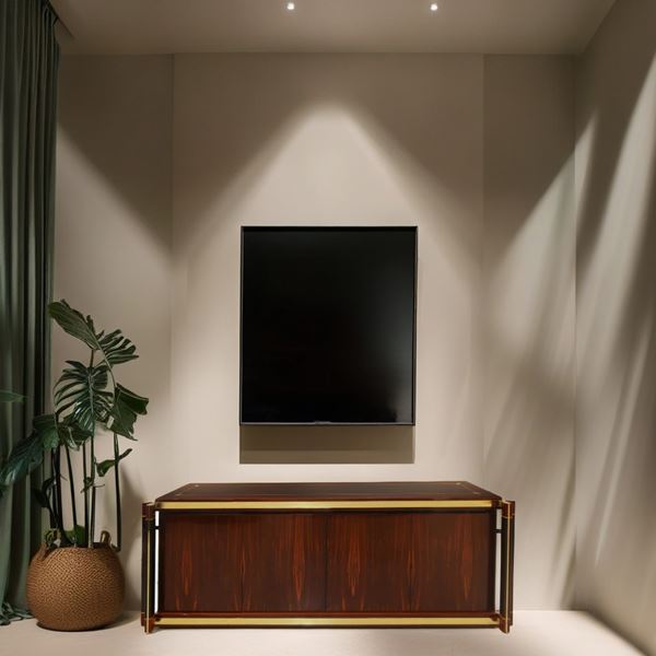 Paolo Barracchia  per Roman Dec&#242; - Sideboard in ottone e legno laccato 