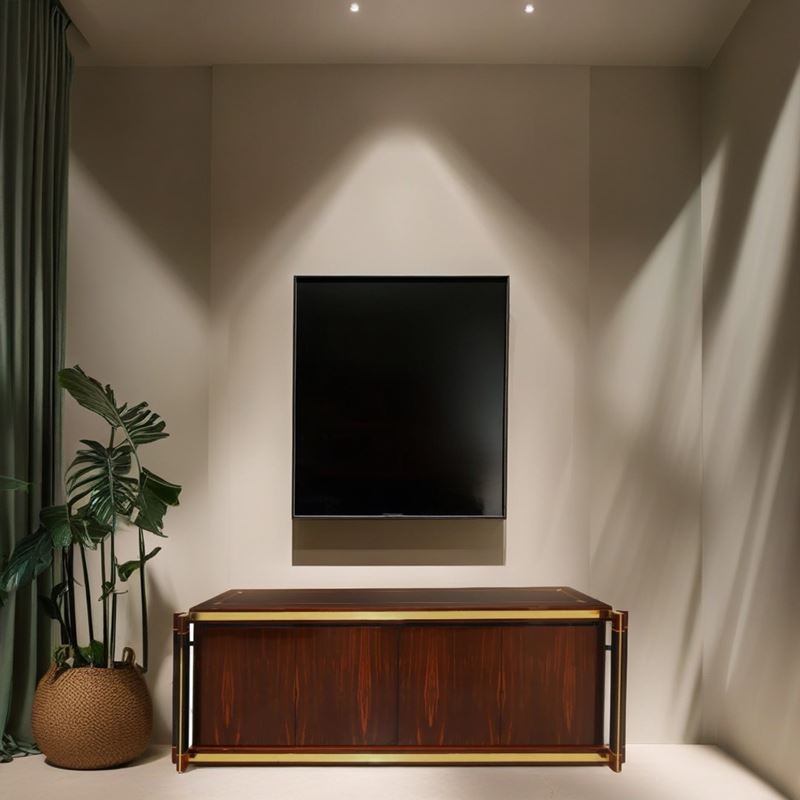 Paolo Barracchia per Roman Decò - Sideboard in Ottone e Legno Laccato