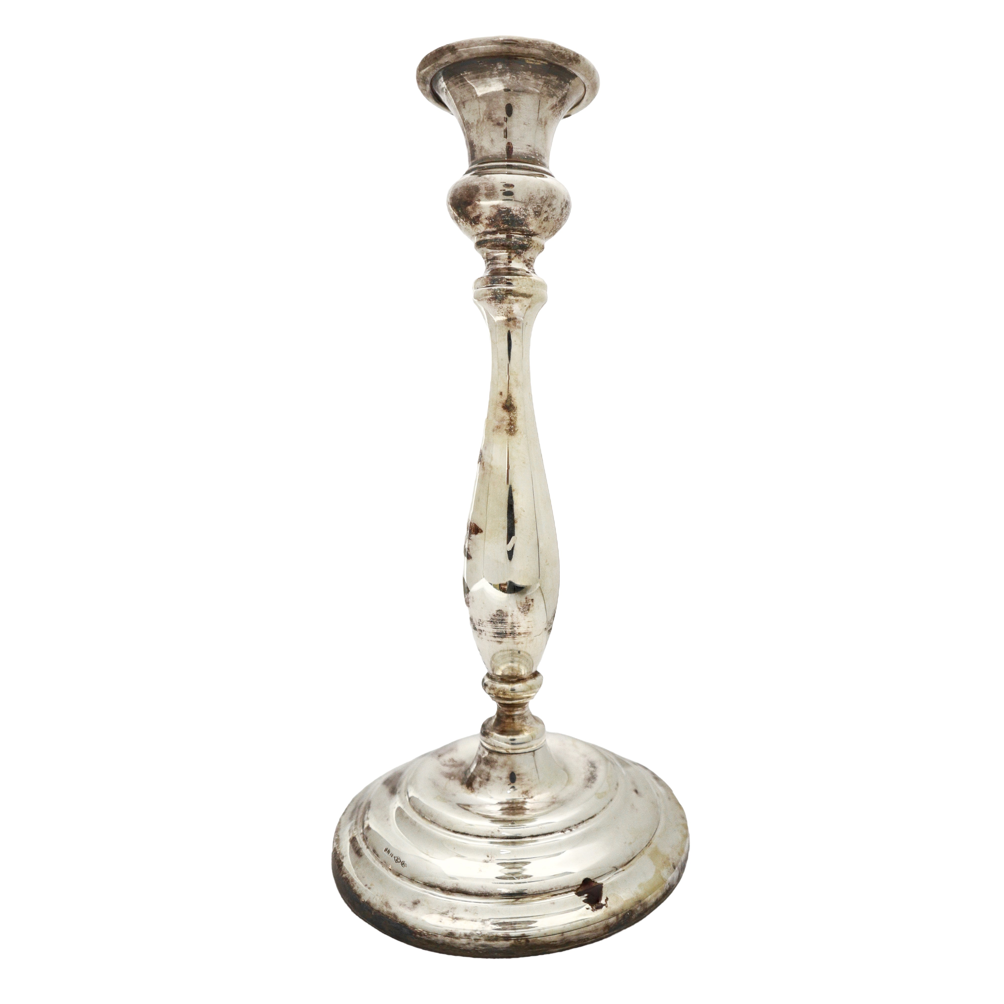 Coppia di Portacandele monoforo in argento