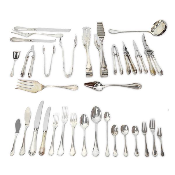 Complete silver cutlery service 