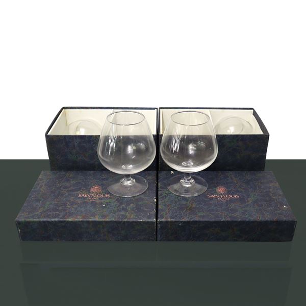 Saint Louis - 4 Saint Louis Crystal Cognac Glasses