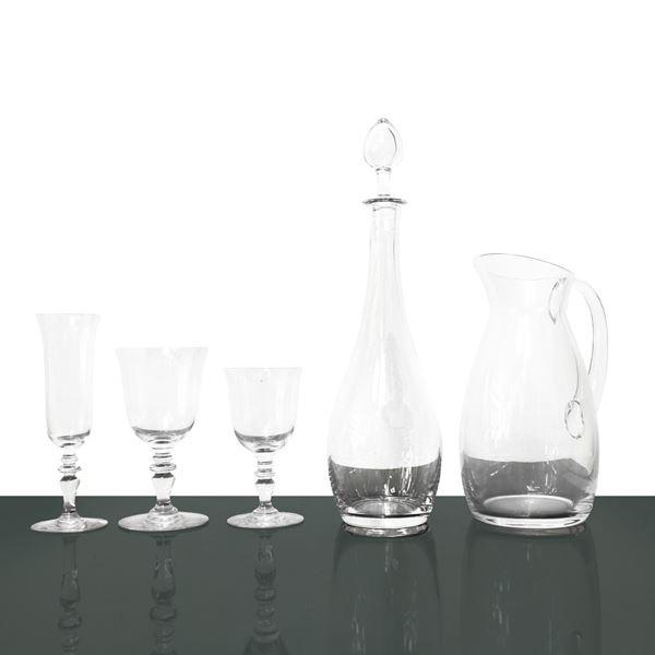 Complete set of 12 Baccarat crystal glasses mod. &quot;Vence&quot;