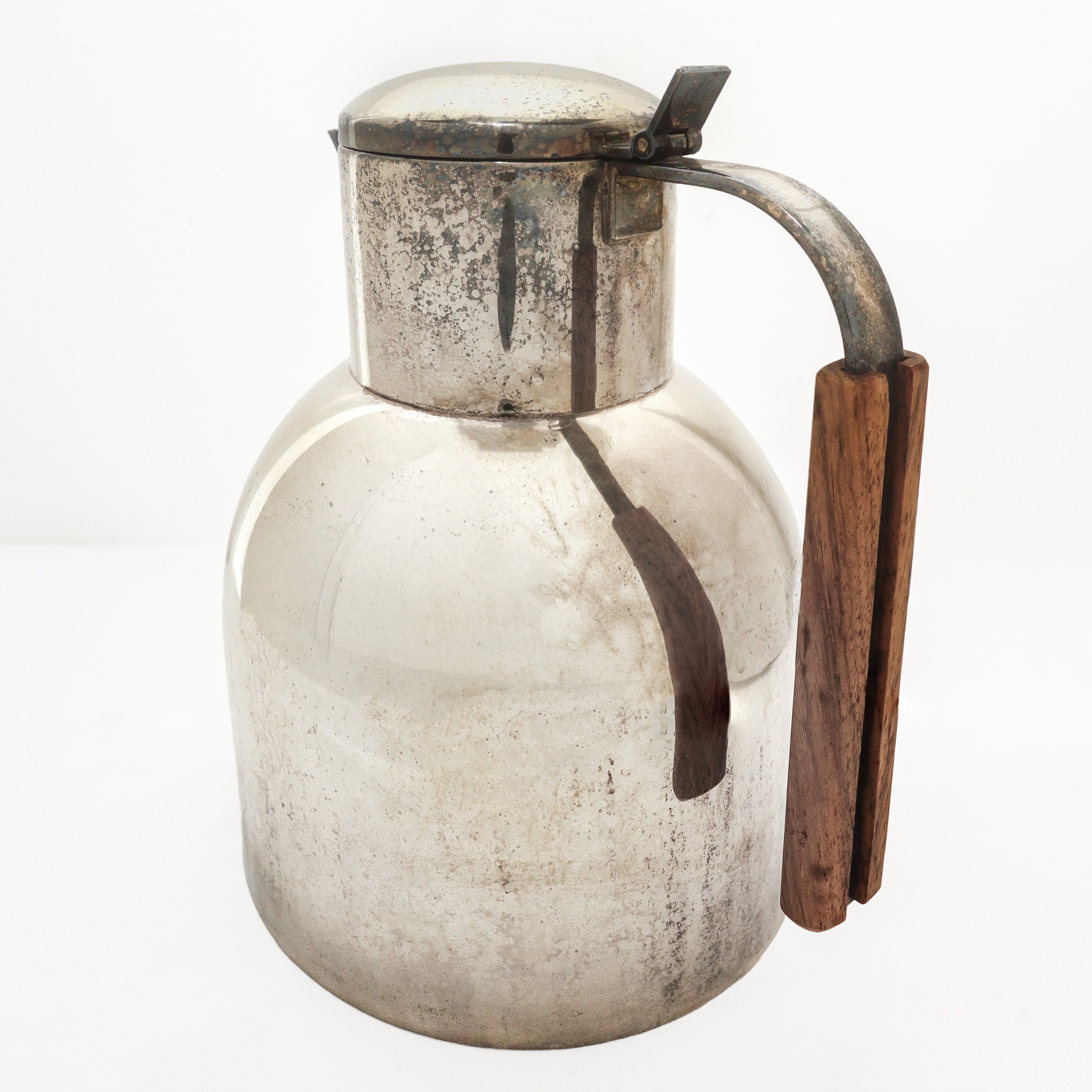 Caraffa termica in sheffield con manico in legno