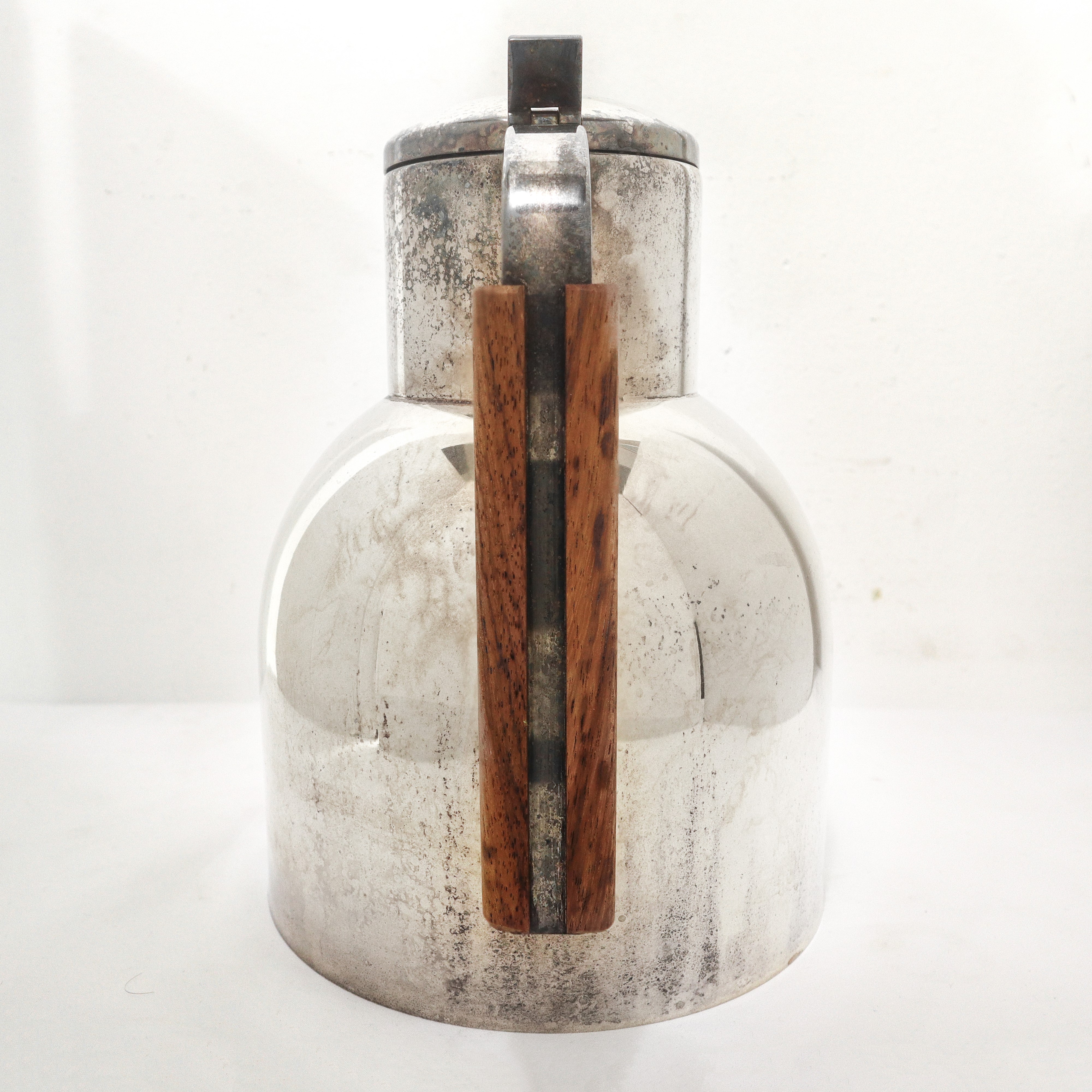 Caraffa termica in sheffield con manico in legno