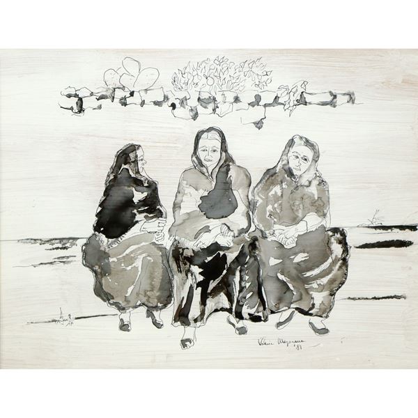 Old women with prickly pears