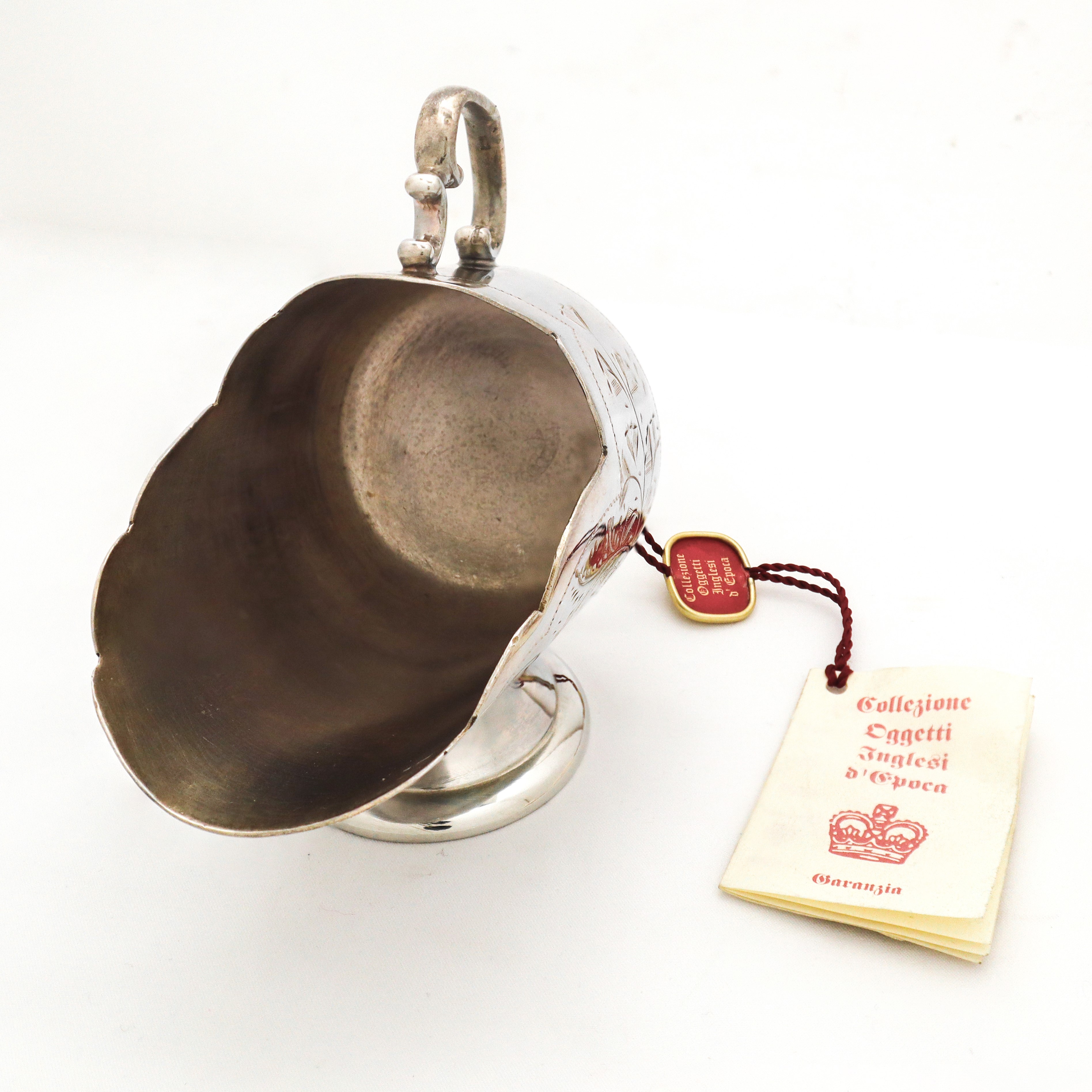 Zuccheriera in sheffield decorata a sbalzo