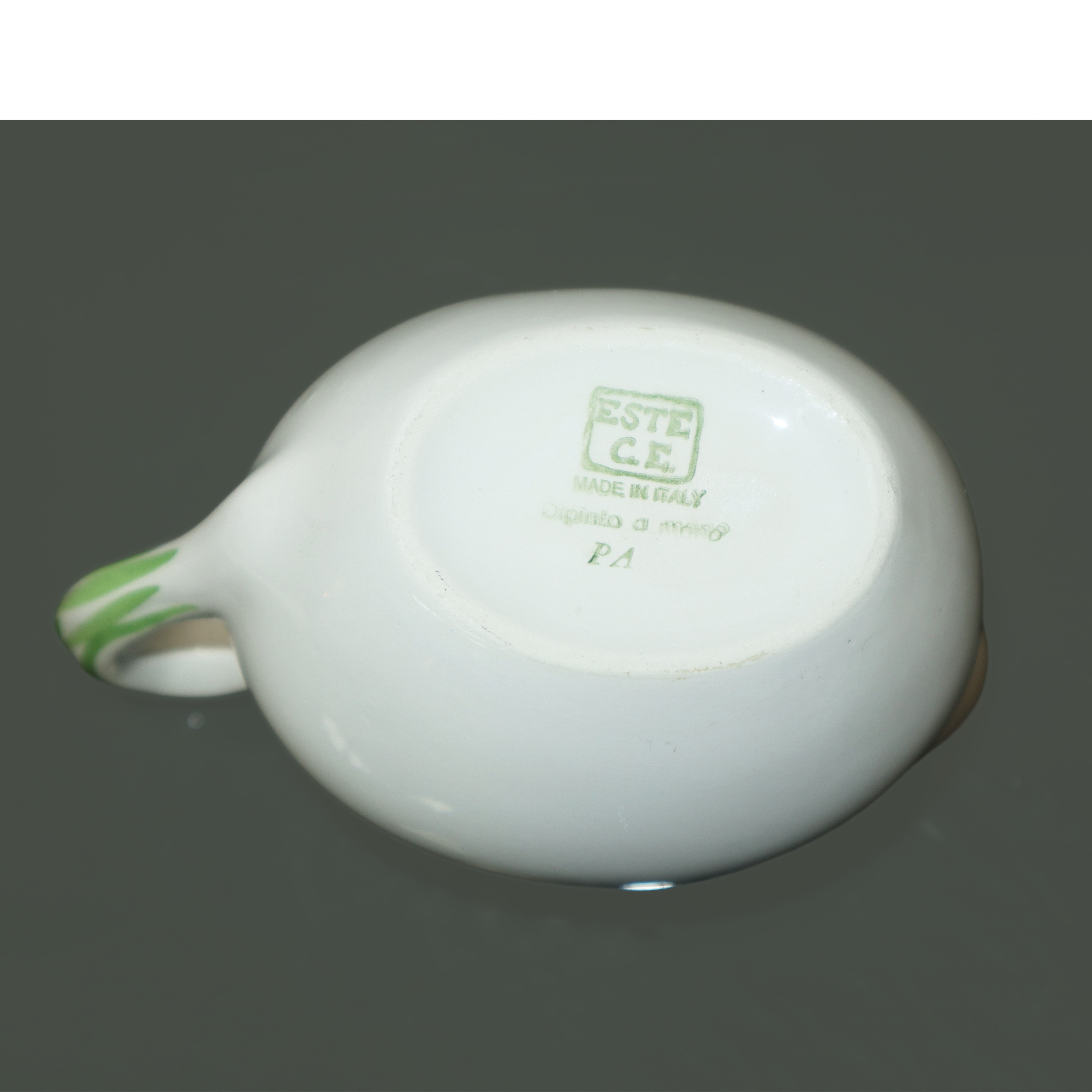 Ceramiche Este - Piatto da portata con salsiere, decorazioni floreali e fogliari